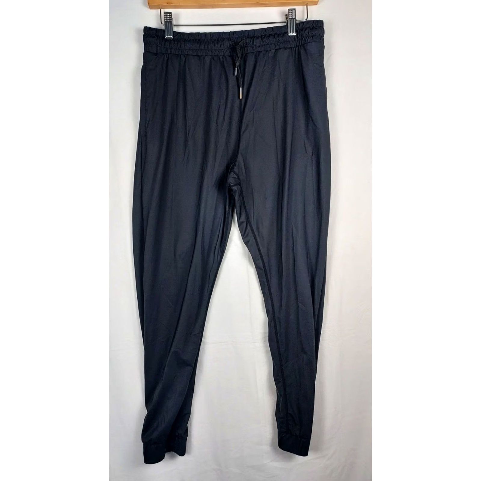 Vintage Zyia Active Womens Joggers Size M Black Zip Ankle Tapered Nylon Spandex Gym Pants Size 32" / US 10 / IT 46 - 2 Thumbnail