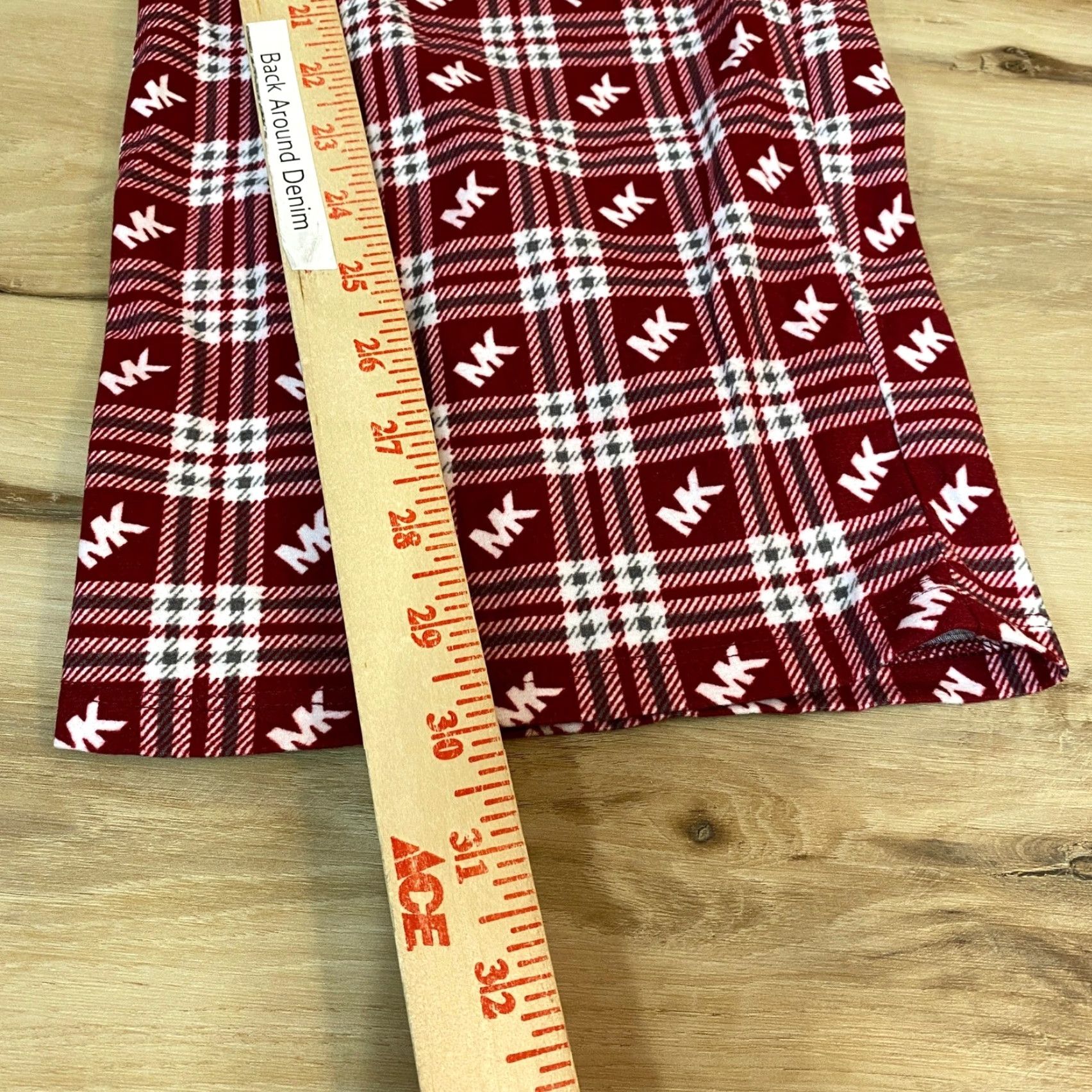 Michael Kors Michael Kors Loungewear Pants Mens Large Plaid MK Logo Pajama Pants Red White Size US 33 - 6 Thumbnail