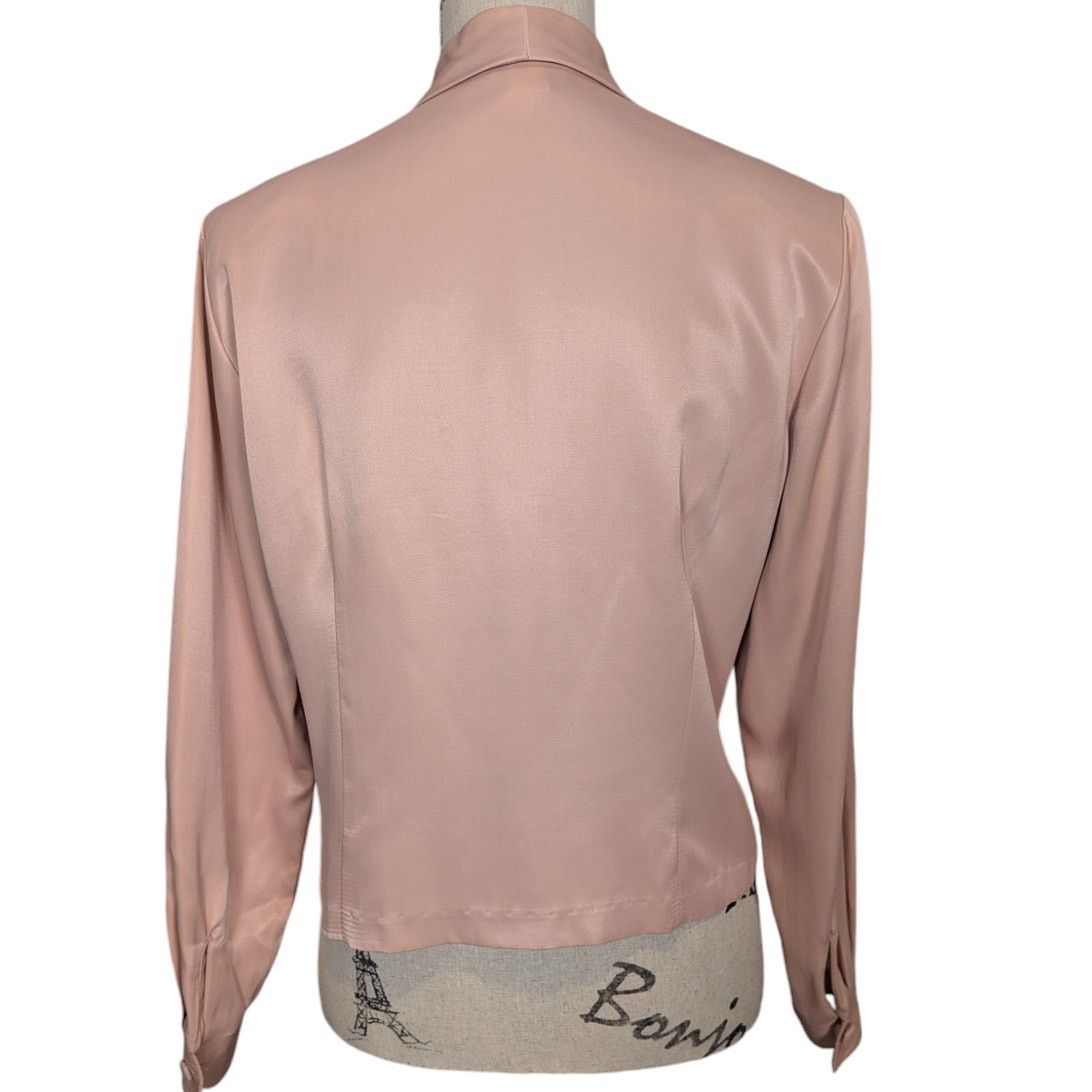 Vintage Vintage Camille Claudel Satin Double Breasted Pink Blouse Size M / US 6-8 / IT 42-44 - 2 Thumbnail