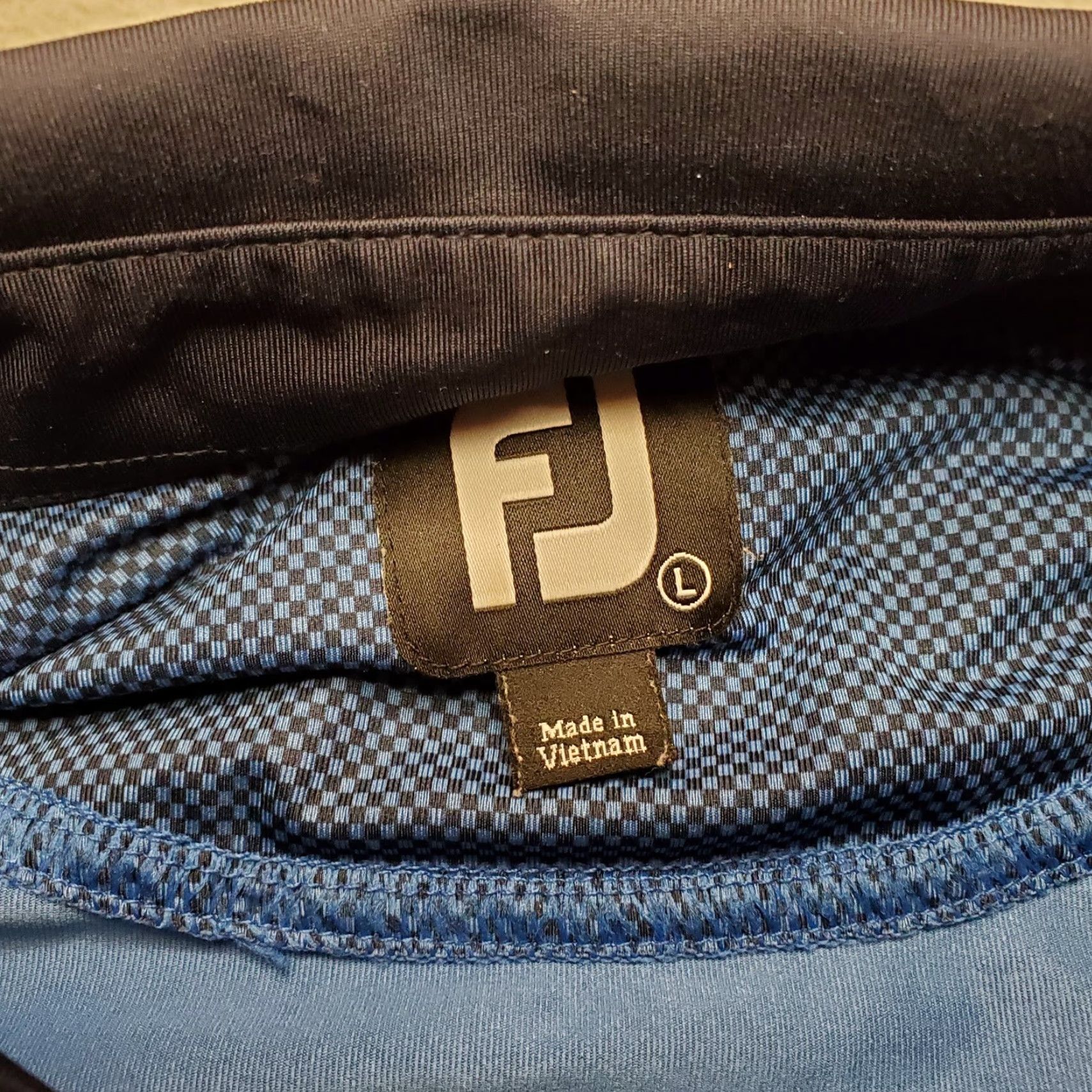 Footjoy FootJoy Polo Shirt Men L Blue Micro Check Polyester Stretch Golf Performance Size US L / EU 52-54 / 3 - 4 Thumbnail