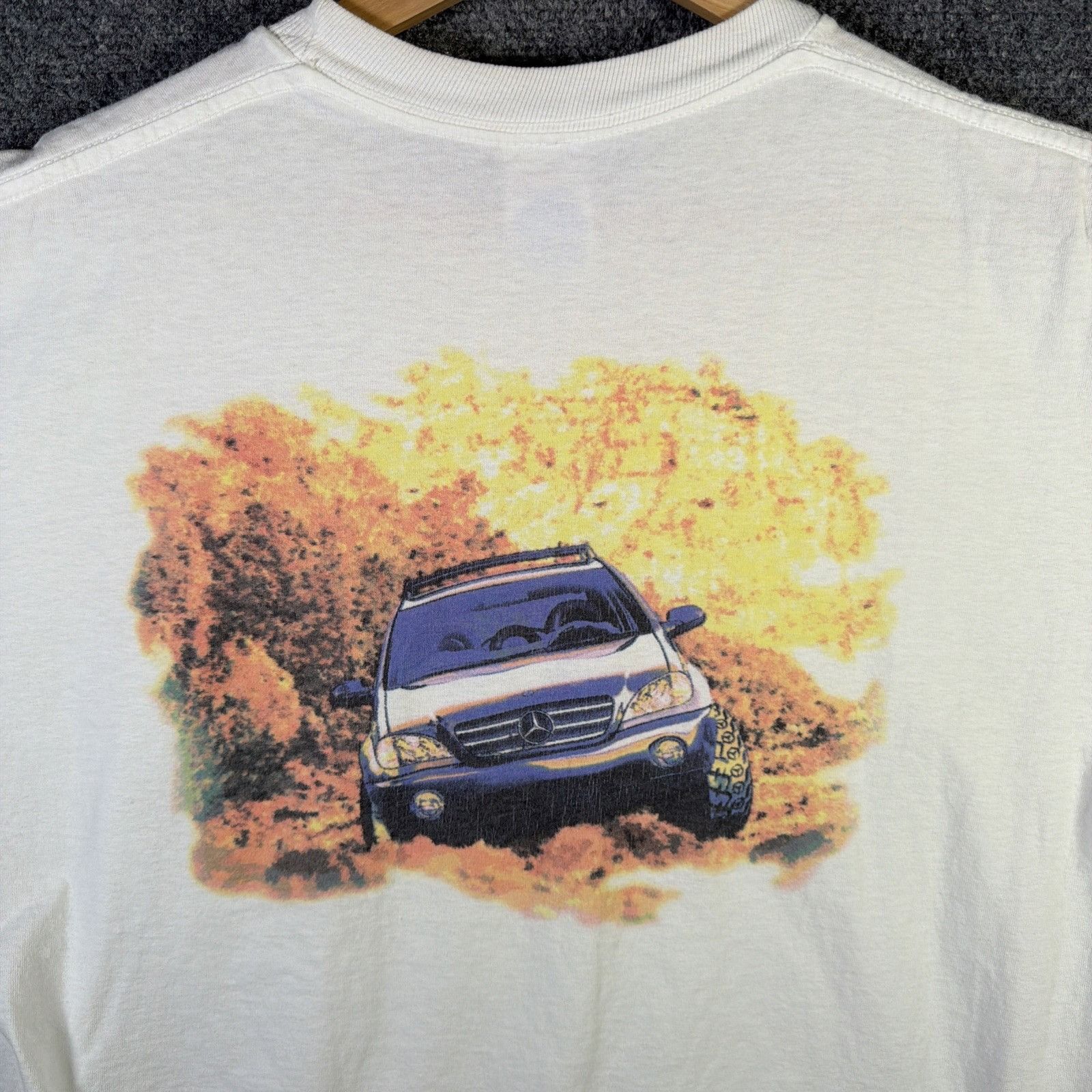 Mercedes-Benz Vintage Mercedes Benz Shirt Mens XL White 90s Offroad Car Size US XL / EU 56 / 4 - 1 Thumbnail