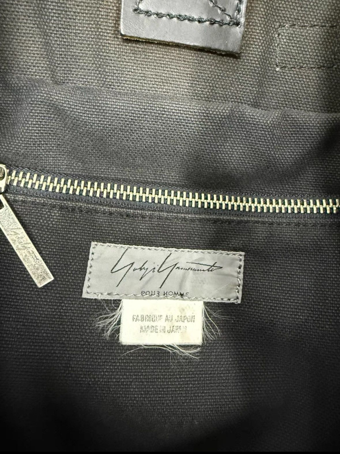 Yohji Yamamoto Yohji Yamamoto pour homme Leather Patch Canvas Backpack Size ONE SIZE - 8 Thumbnail
