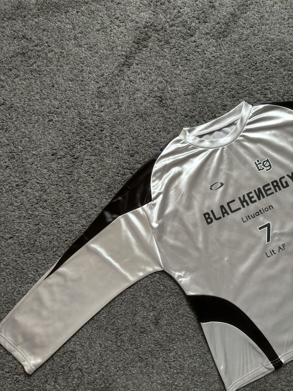 Vintage Vintage satin long sleeves racing jersey black energy Size US M / EU 48-50 / 2 - 3 Thumbnail