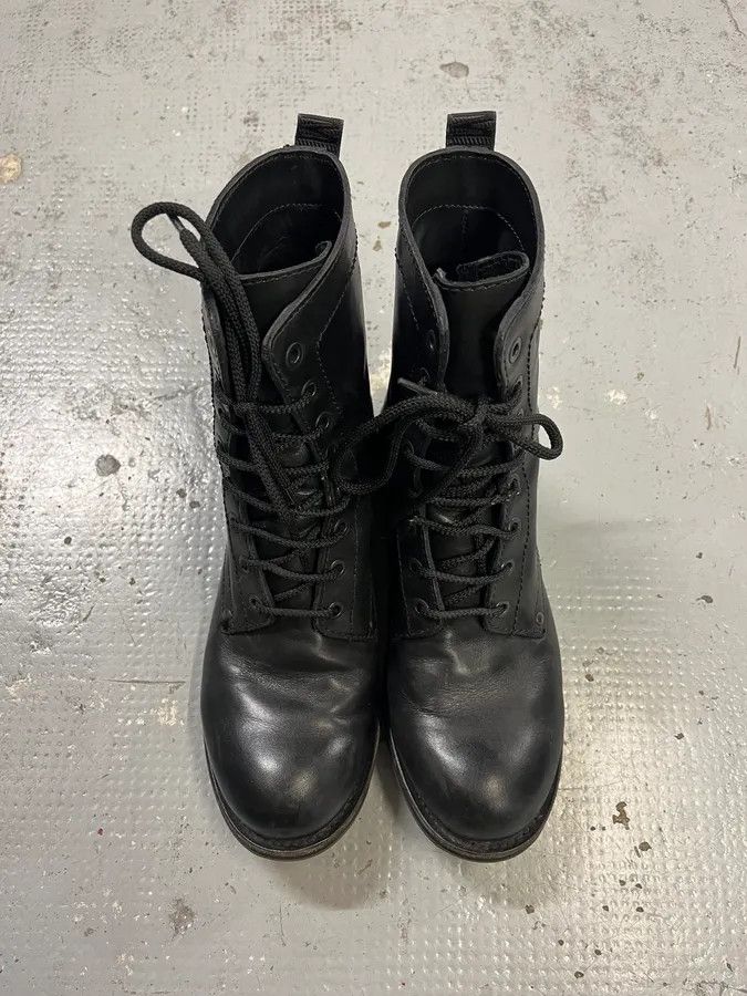 Dirk Bikkembergs 2000s Bikkembergs Black Leather Lace Up Boots Size US 7 / EU 40 - 4 Thumbnail