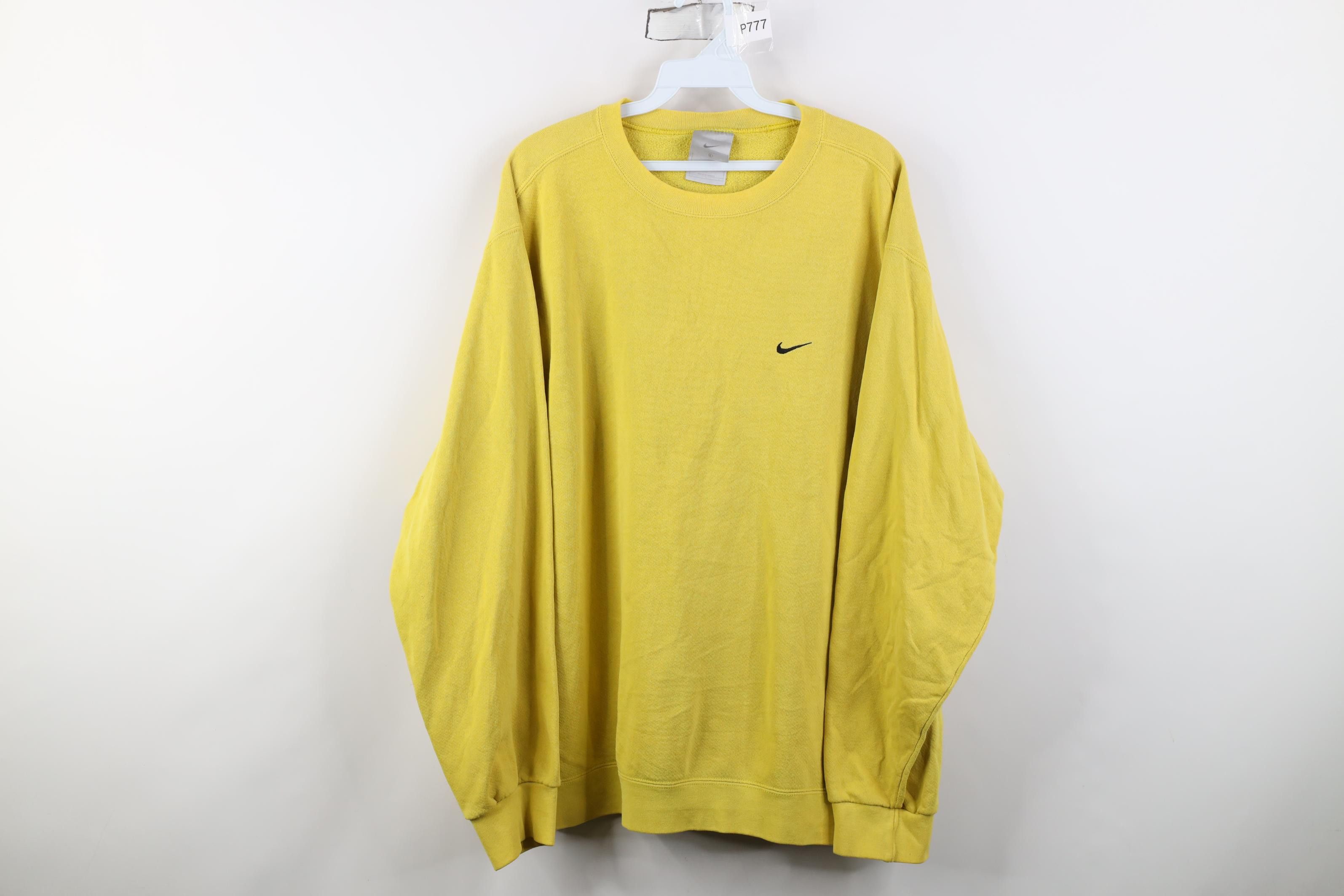 Nike Vintage 90s Y2K Nike Mini Swoosh Sweatshirt Banana Yellow Size US L / EU 52-54 / 3 - 1 Thumbnail