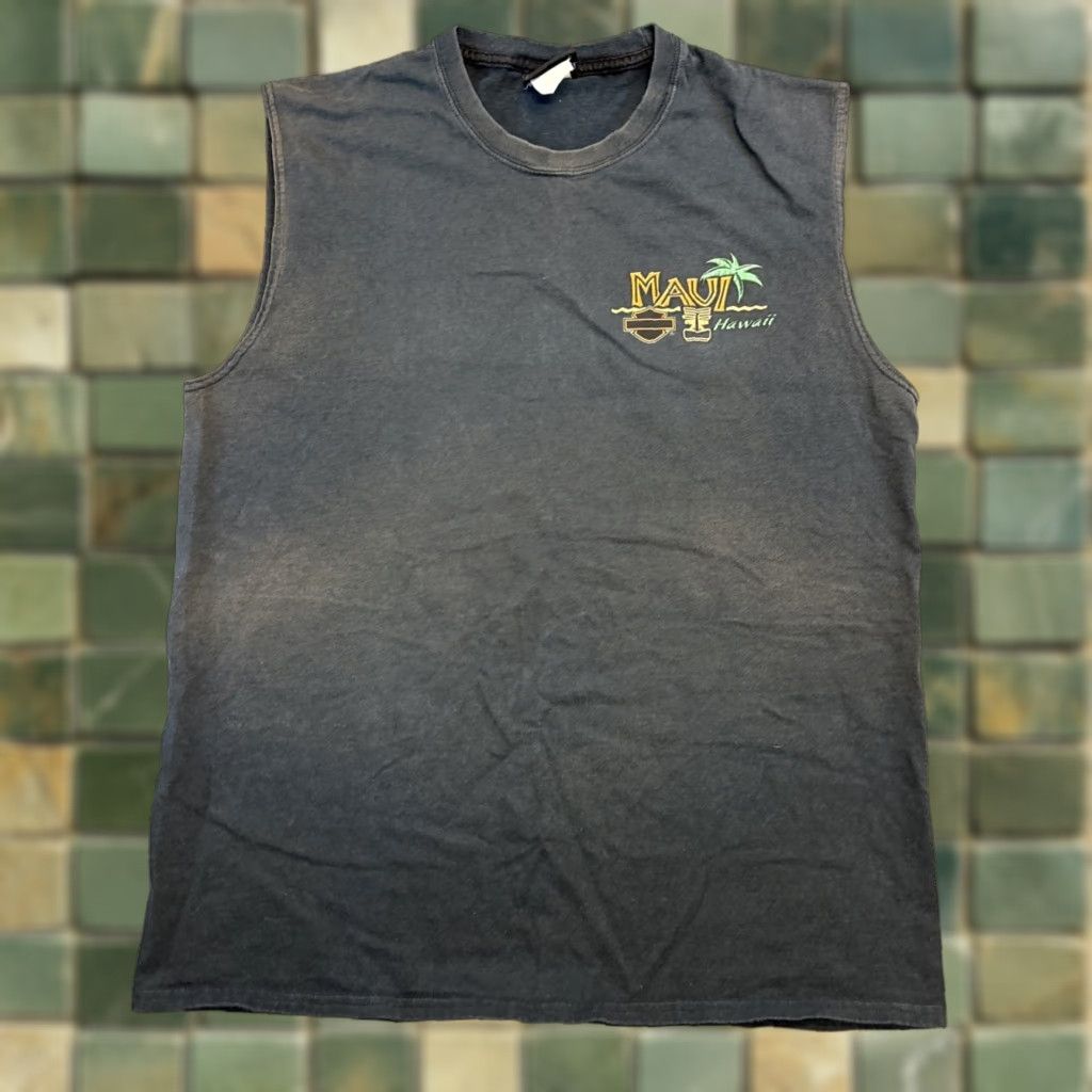 Harley Davidson VINTAGE Harley-Davidson T Shirt Adult Large Black Maui Hawaii Motorcycle Tank Mens L Black Bike 90s/Theme Motorcycle Size US L / EU 52-54 / 3 - 1 Thumbnail