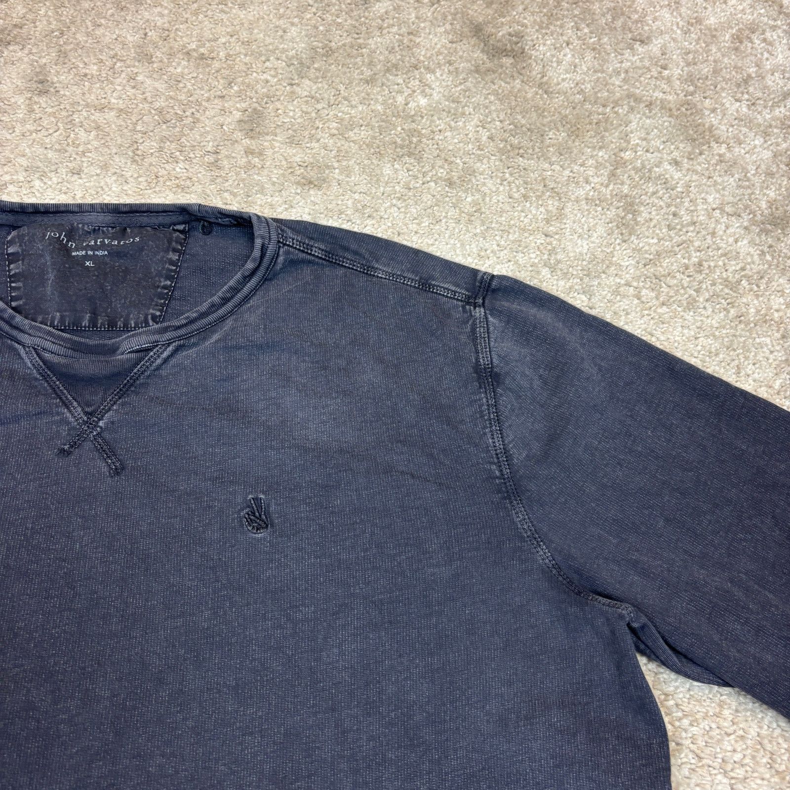 John Varvatos John Varvatos Darien Garment Dyed Terry Sweatshirt Men's XL Size US XL / EU 56 / 4 - 2 Thumbnail