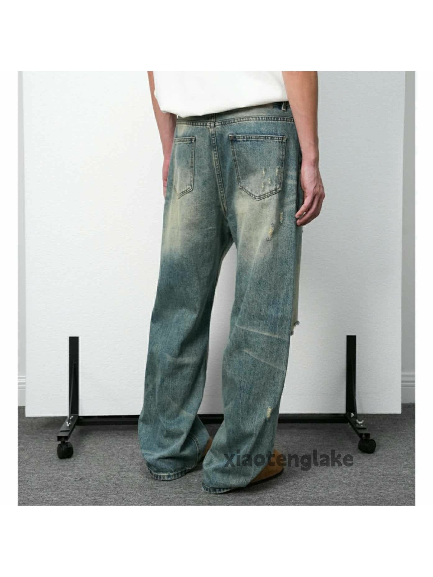 Jean loose baggy washed faded damaged y2k yuppie jeans Size US 26 / EU 42 - 5 Thumbnail