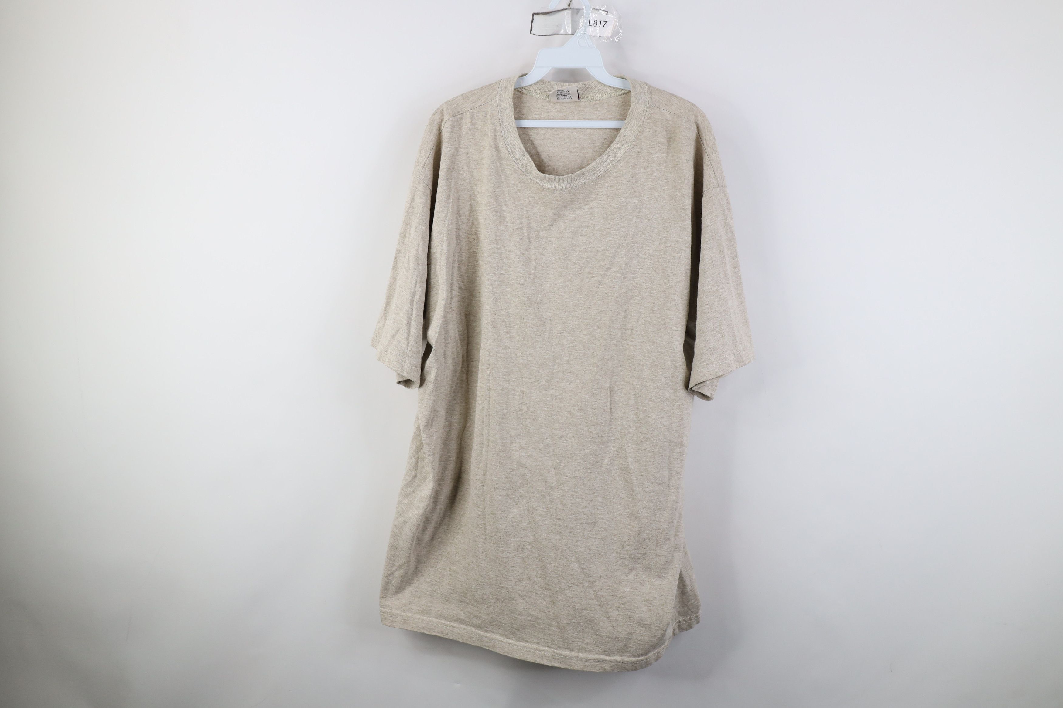 Vintage Vintage 90s Streetwear Fit T-Shirt Oatmeal Brown Cotton USA Size US L / EU 52-54 / 3 - 1 Thumbnail