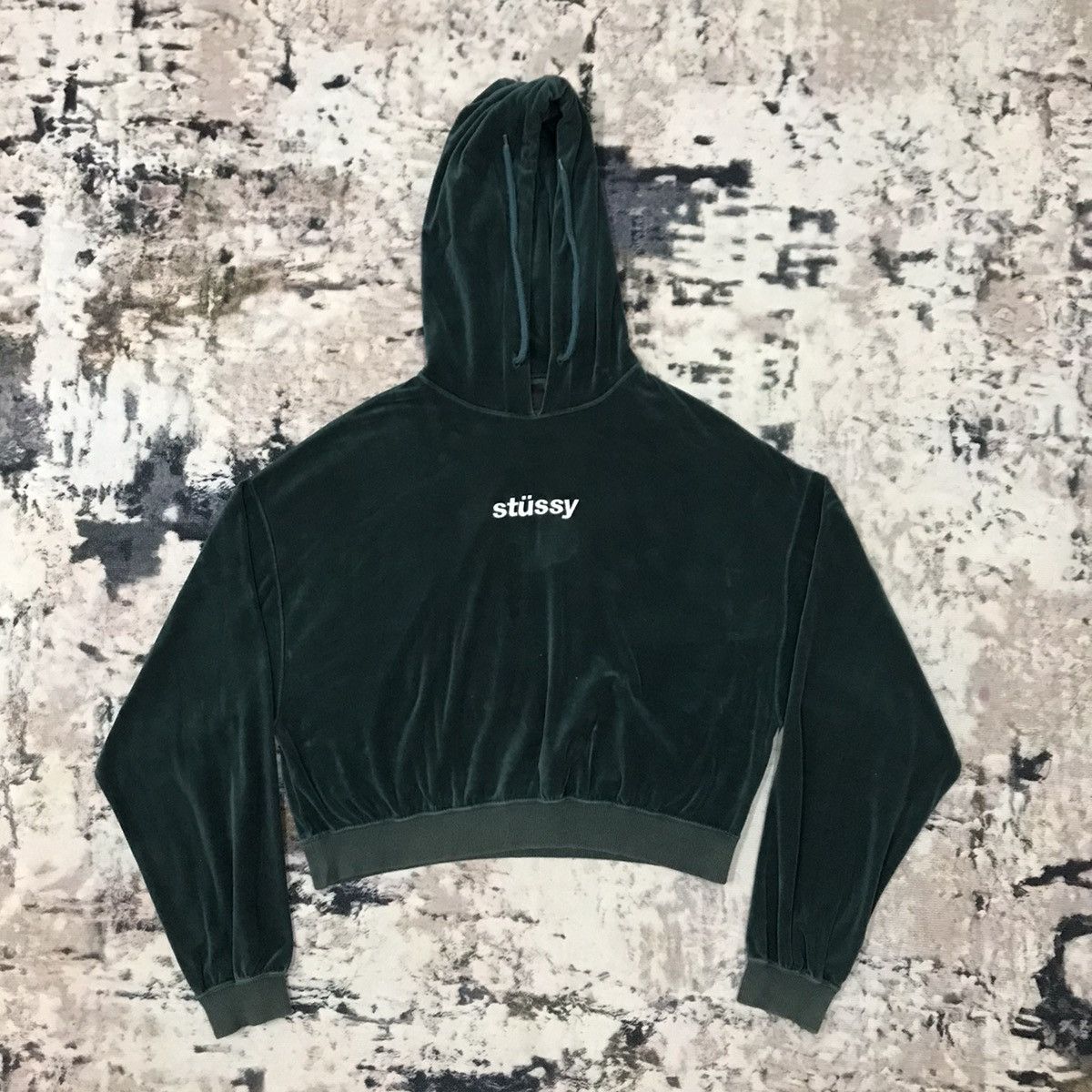 Japanese Brand × Stussy Stussy Center Logo Velvet Sweater Pullover Hoodie Size S / US 4 / IT 40 - 1 Thumbnail
