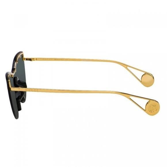 Gucci 💯 - New - Gucci Grey | Gold Gg0666s Gg Logo Cat Eye Mirrore Size ONE SIZE - 10 Thumbnail