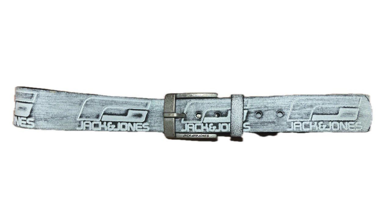 Jack & Jones Jack & Jones Logo Leather Belt – Distressed Grey – Size 95 Size 32 - 1 Thumbnail