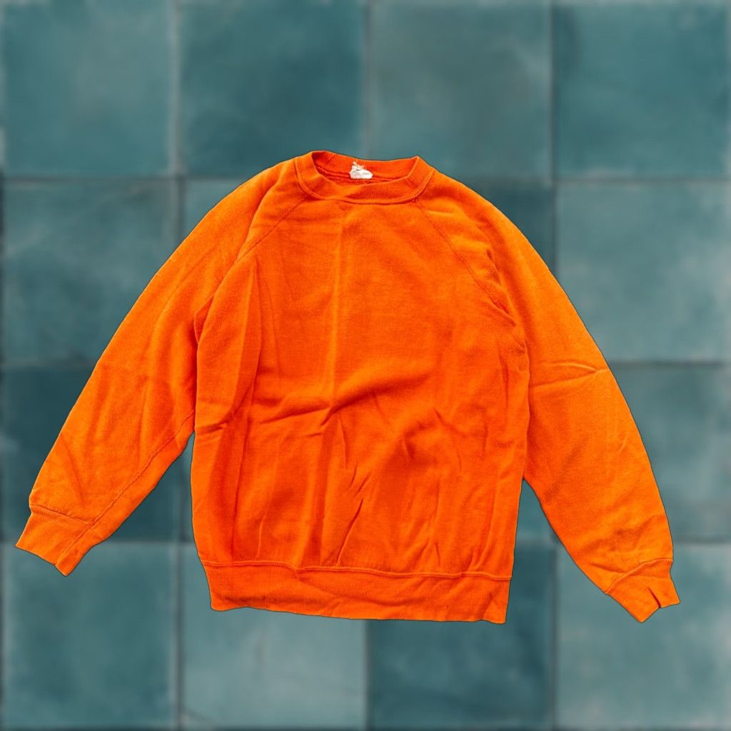 Vintage VINTAGE 1960s Rockabilly Sweatshirt Sweater 60s 70s Orange USA Graphic Print Crew Neck Long Sleeve L Men Size US L / EU 52-54 / 3 - 1 Thumbnail