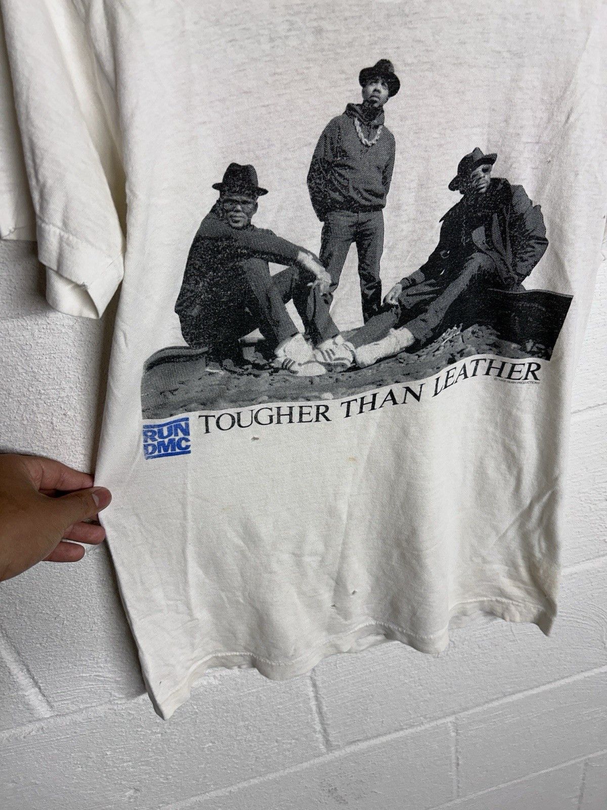 RUN DMC Vintage 1988 Run DMC Tougher Than Leather Distressed Rap Tee Size US S / EU 44-46 / 1 - 3 Thumbnail