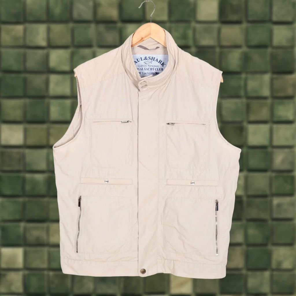 Paul & Shark PAUL & SHARK Yachting Vest Jacket Bodywarmer Men Size L Jade Beige MV MJ6600 L Men Vest Size US L / EU 52-54 / 3 - 1 Thumbnail
