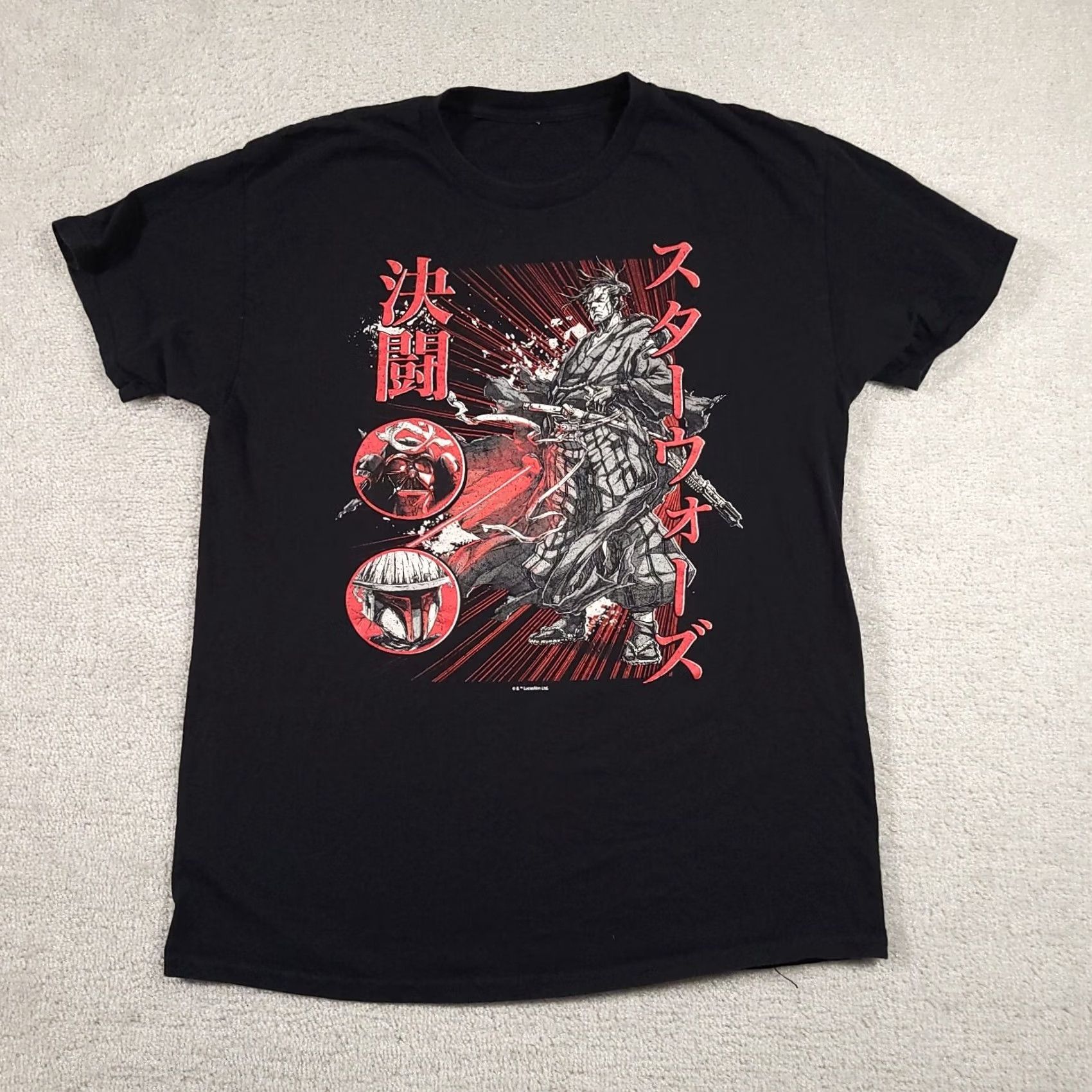 Star Wars Star Wars Samurai Themed Vader Boba Fett T-Shirt Mens Large Black Graphic Shirt Size US L / EU 52-54 / 3 - 2 Thumbnail