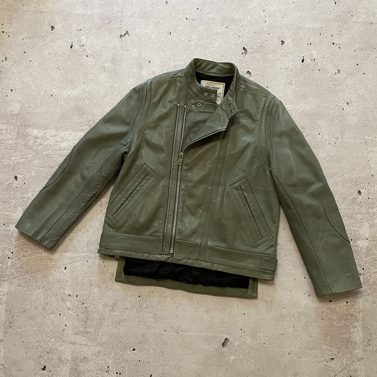 Zadig Voltaire Women Leatcher Biker Jacket Green Size L