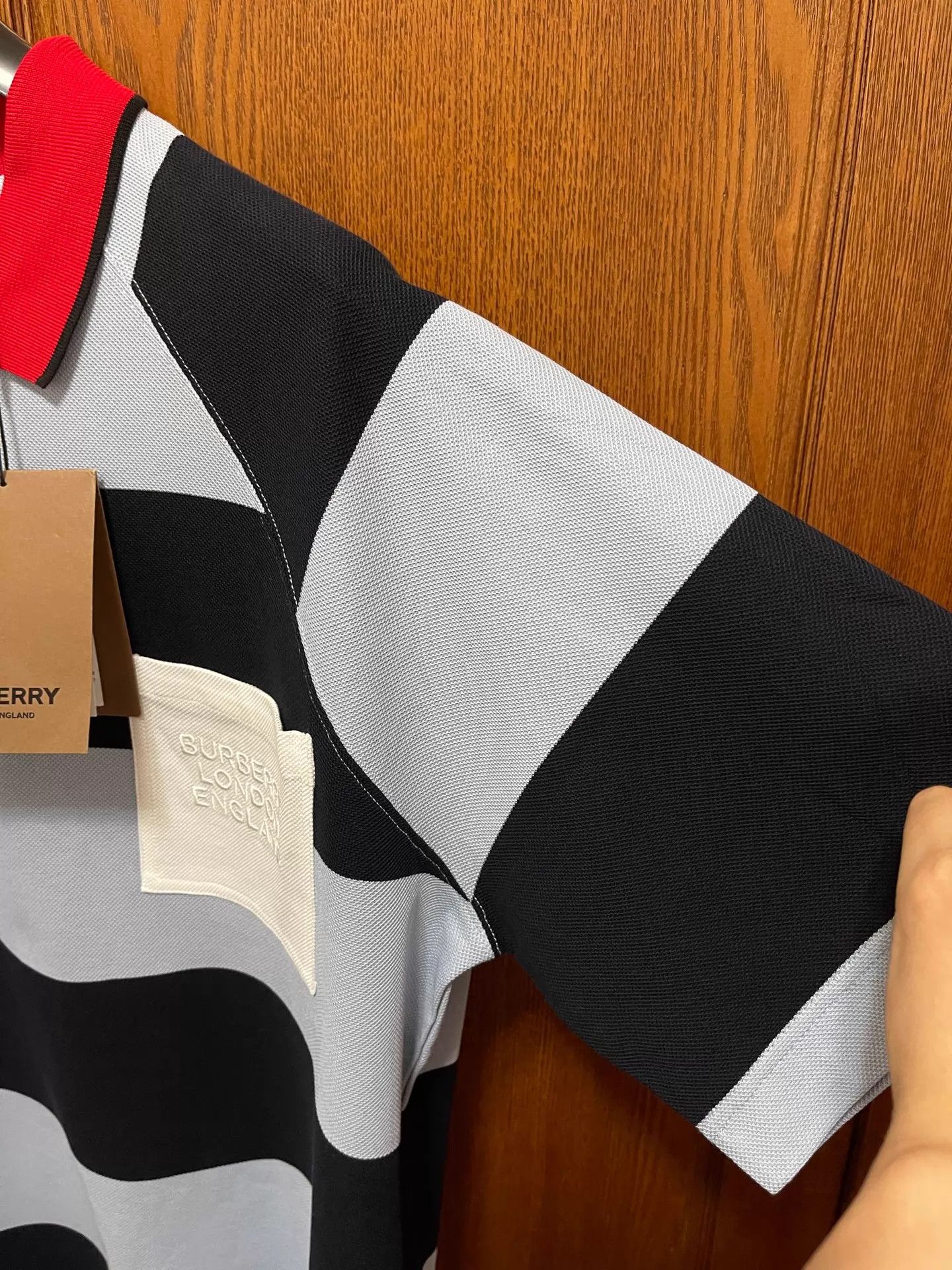 Burberry Burberry Fitted Blue Stripe Short Sleeve Polo L Size US L / EU 52-54 / 3 - 4 Thumbnail