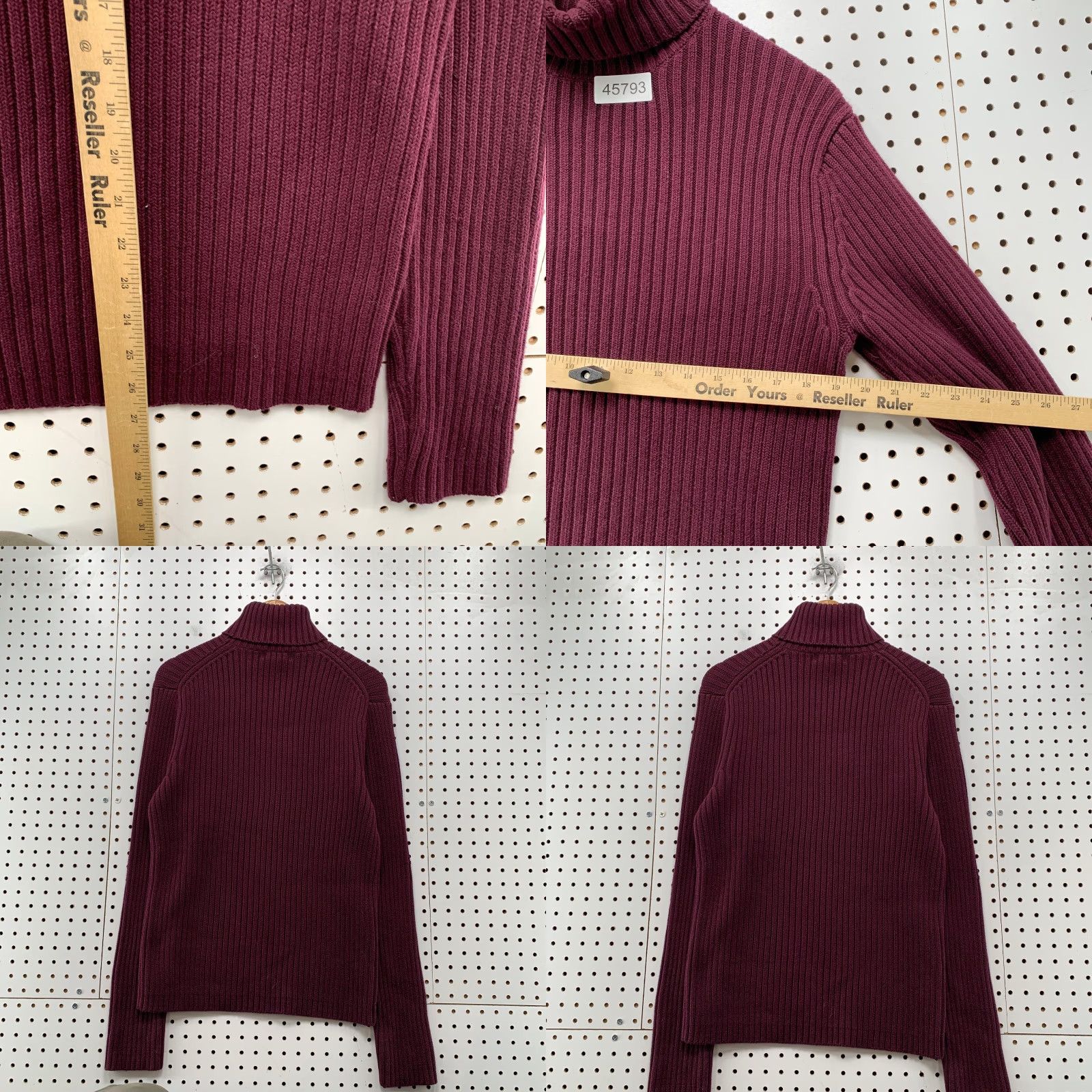 Banana Republic VINTAGE Banana Republic Sweater Shirt M Mens Turtleneck Maroon Knit Stretch Fall Winter Spring Long Sleeve Pullover Fisherman Classic Knit Size US M / EU 48-50 / 2 - 8 Thumbnail