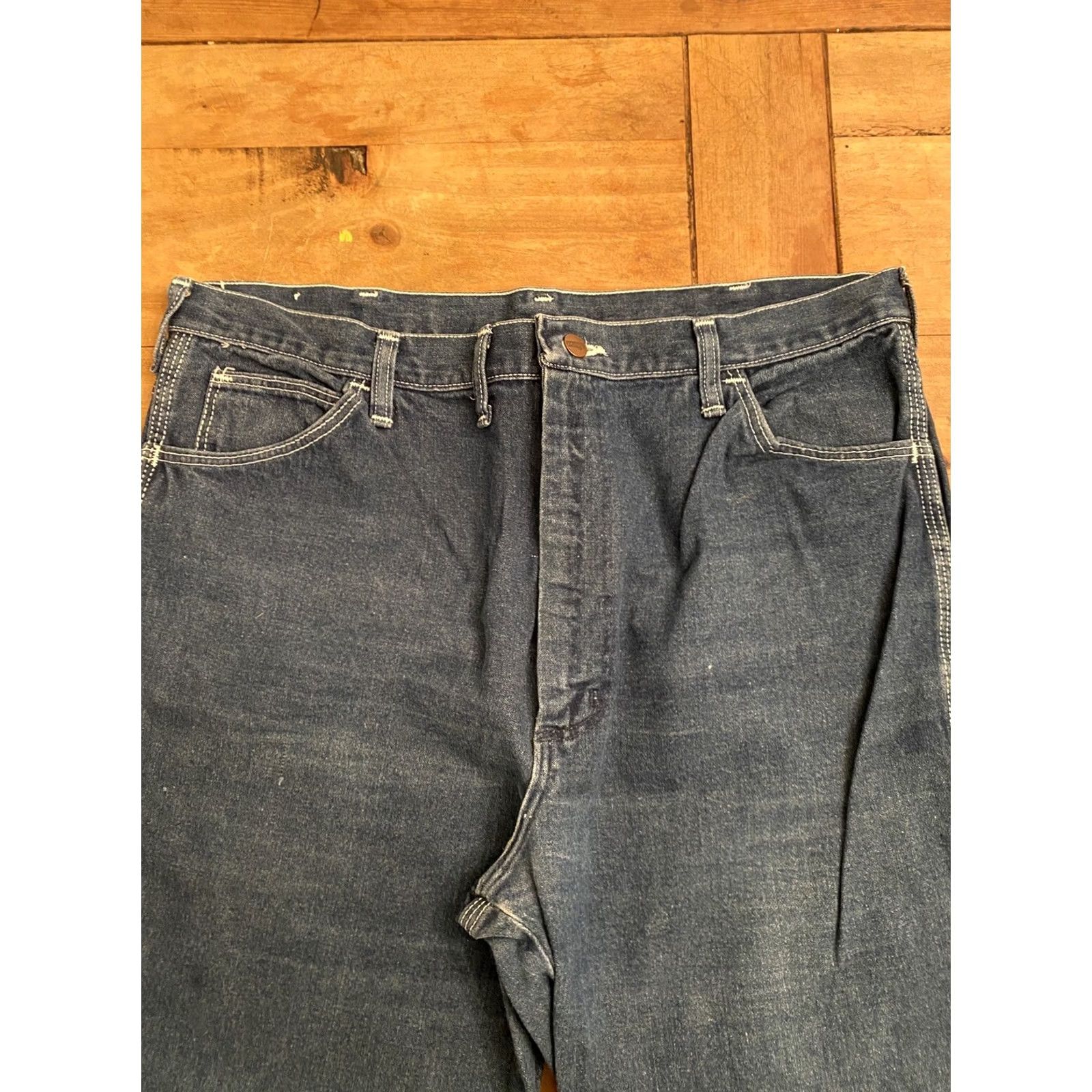 Wrangler VINTAGE Wranglers Jeans 1J520 1DLL005AW 38x30 Jeans Men 38 Blue Straight Mens Size US 38 / EU 54 - 3 Thumbnail
