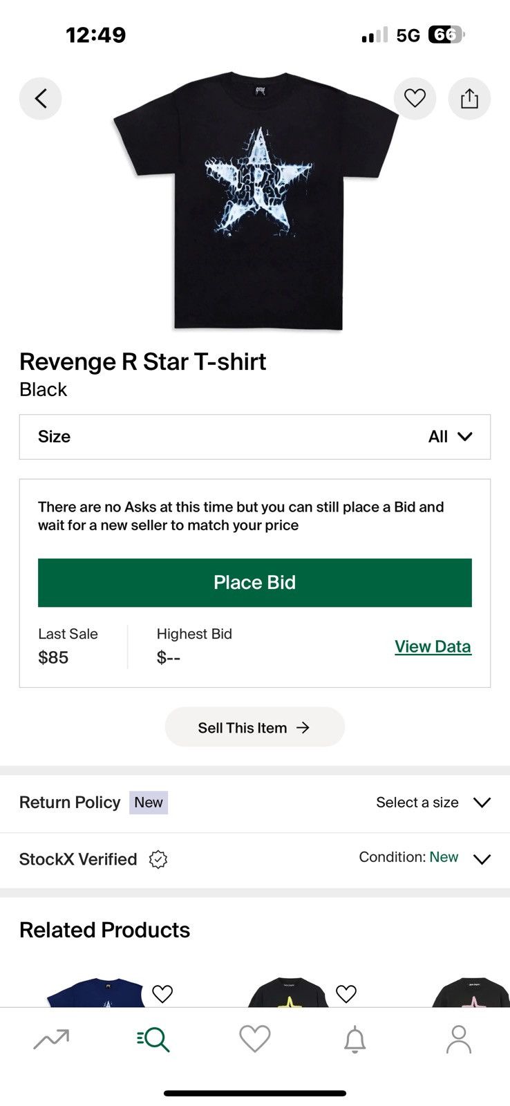 Revenge Revenge R Star Tee 2xl Size US XXL / EU 58 / 5 - 6 Thumbnail
