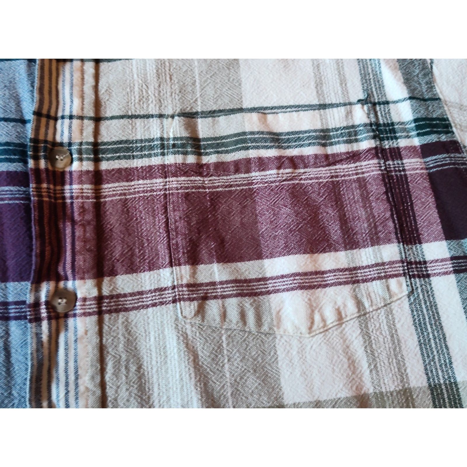 Vintage VINTAGE Bon Homme Men's Short Sleeve Plaid Button-Up Shirt USA Made 90s Casual M Size US L / EU 52-54 / 3 - 2 Thumbnail