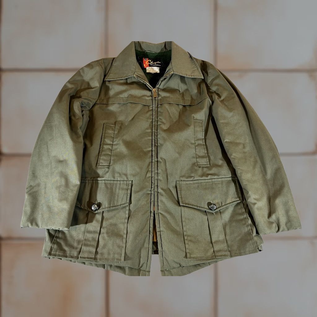 Vintage VINTAGE Southampton Coat Mens 44 Parka Coat Winter Insulated Lined Zip Canvas Green Outdoors Hunting Workwear Size US S / EU 44-46 / 1 - 1 Thumbnail