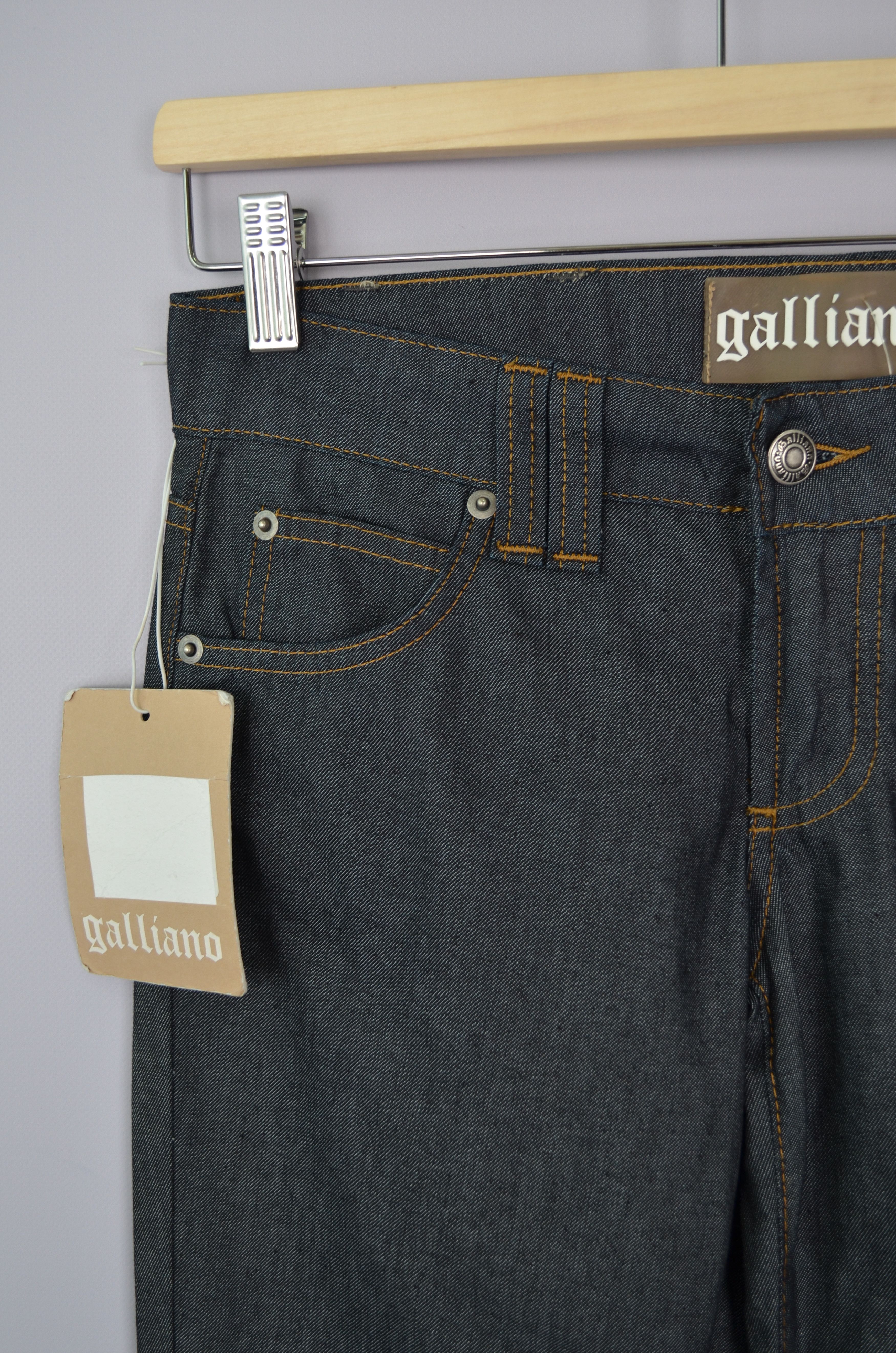 Designer × John Galliano Galliano Luxury Women's Dark Blue Denim Jeans Size 26/27 Size 26" / US 2 / IT 38 - 4 Thumbnail