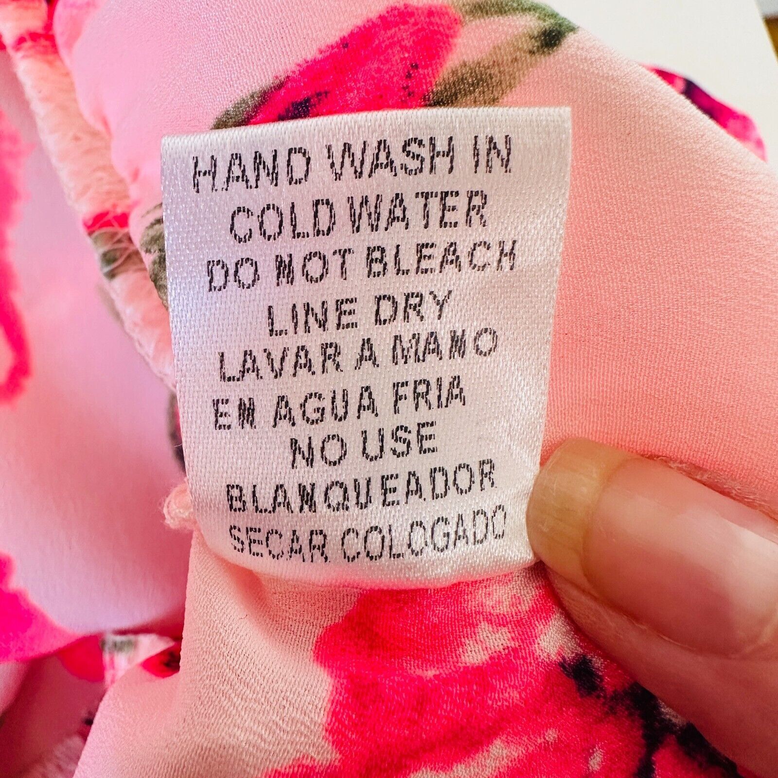 Other May & July Hot Pink & Green Floral Short Sleeve Crop Blouse Size S / US 4 / IT 40 - 9 Thumbnail