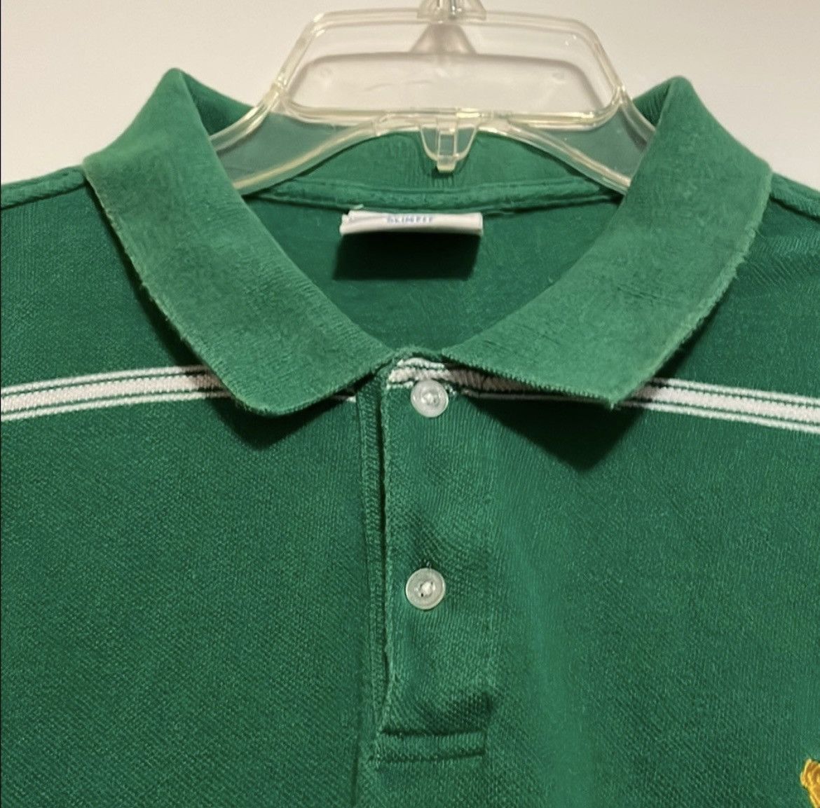 Aeropostale Aeropostale Green Striped Polo Size US L / EU 52-54 / 3 - 3 Thumbnail