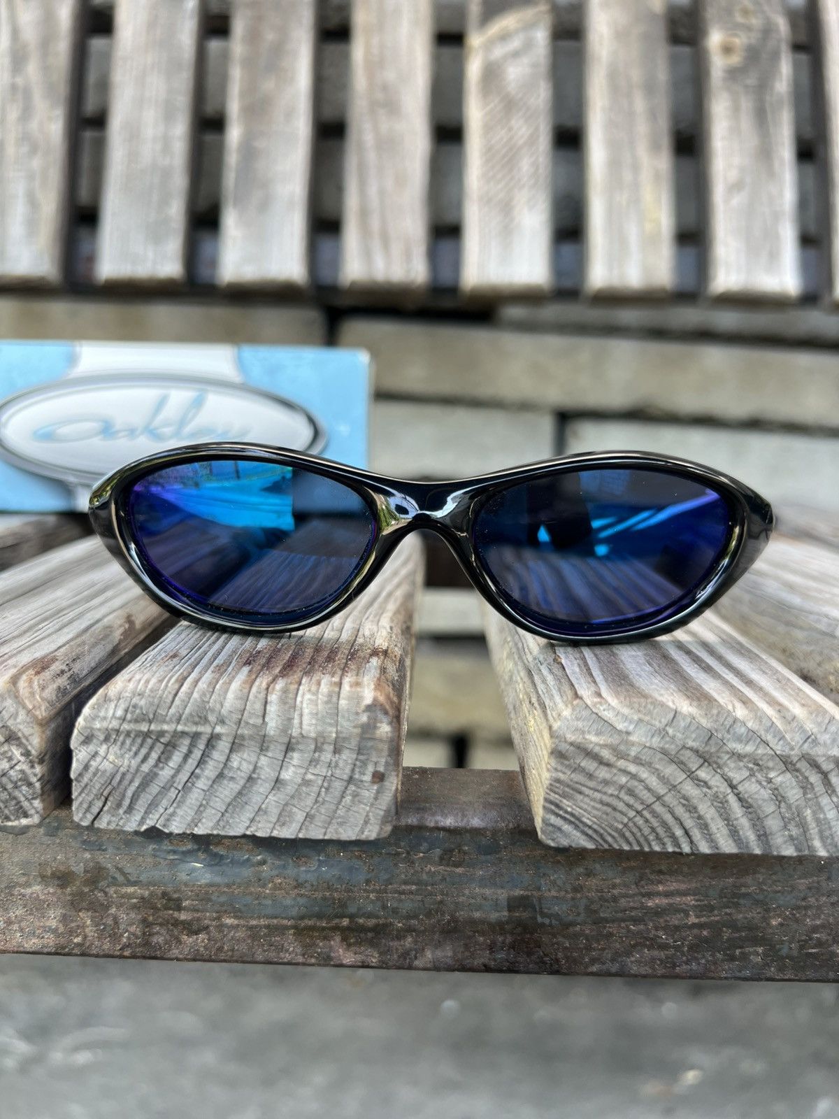 Oakley Oakley Pocket Polished Black w/ OO Blue software sunglasses Size ONE SIZE - 4 Thumbnail