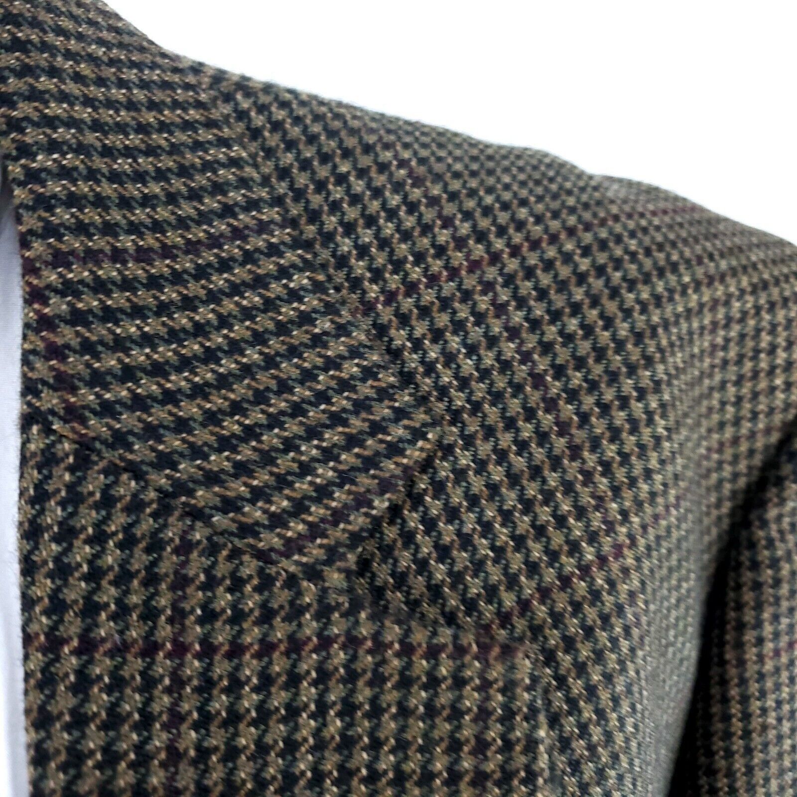 Jos. A. Bank Jos A Bank Tweed Wool 2 Button Sport Coat 44R Green Black Ho Size 44R - 2 Thumbnail