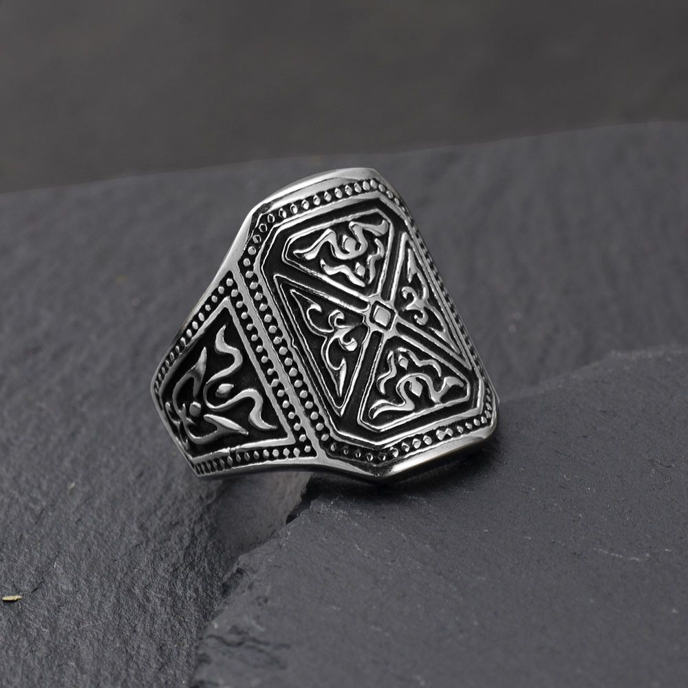 Jewelry × Vintage SIZE 10 Stainless Steel Halloween Dark Ornaments Rings Size ONE SIZE - 2 Thumbnail