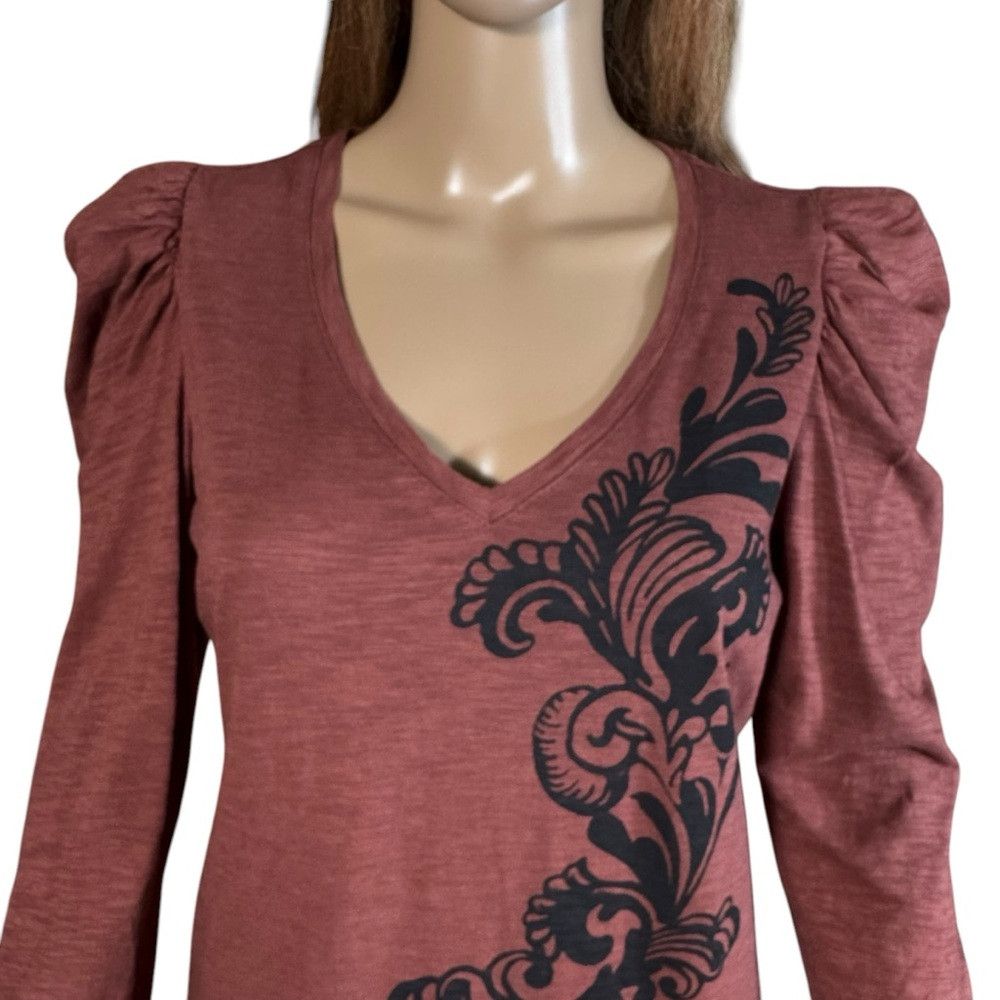 Chicos New Chico's Scroll Print 3/4 Sleeve Romantic Tee Size 0 US Size S / US 4 / IT 40 - 9 Thumbnail