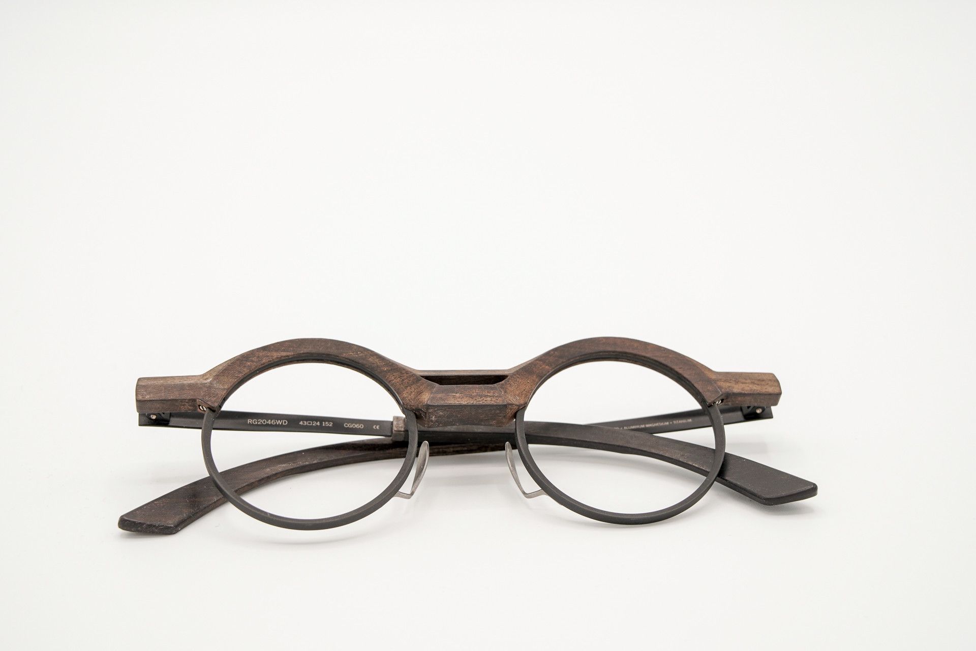 Rigards RIGARDS RG2046WD Blackwood Titanium Round Eyewear – Unworn Size ONE SIZE - 10 Thumbnail