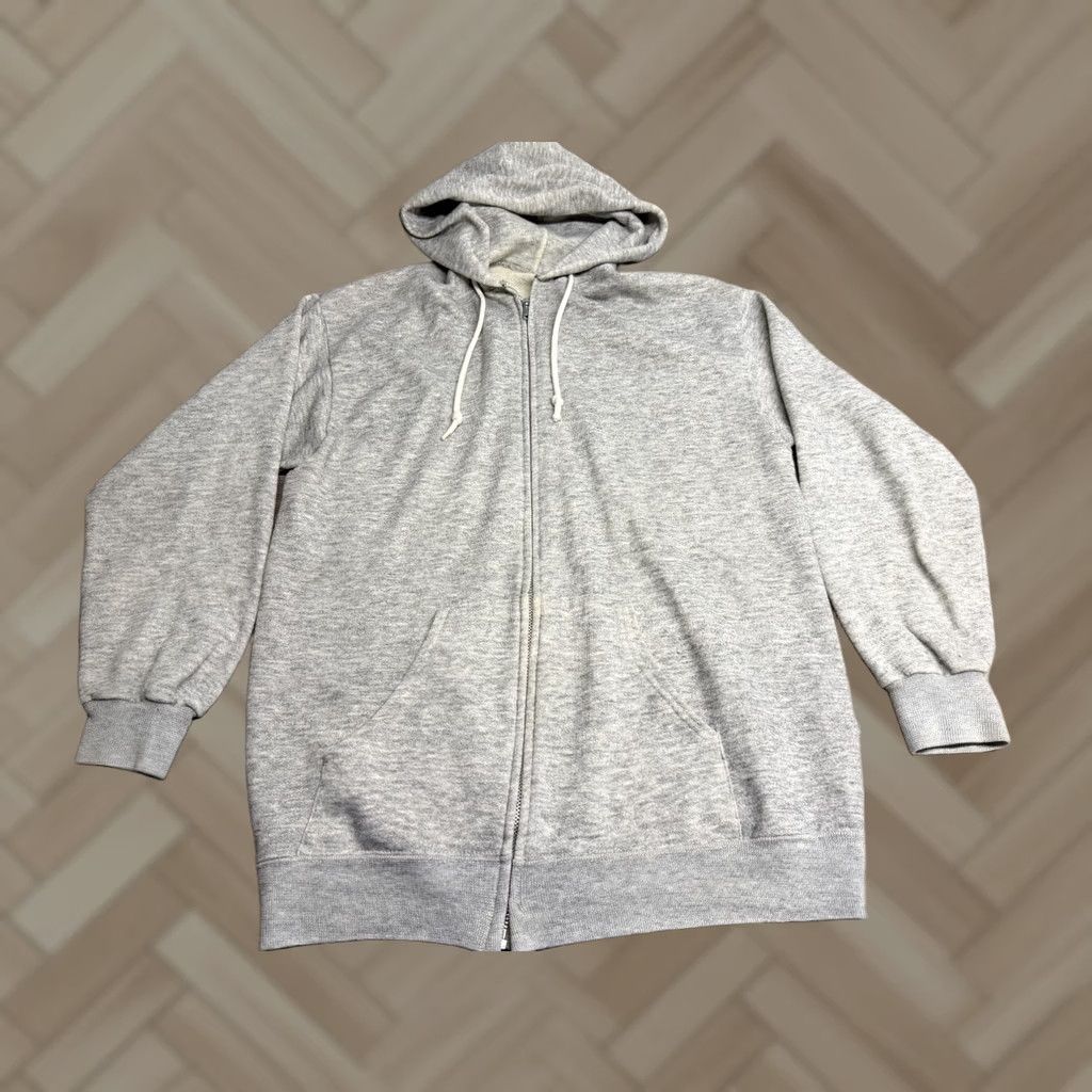 Vintage Vintage Blank Hoodie Mens Large Heather Gray Full Zip USA Made Sweatshirt Size US L / EU 52-54 / 3 - 1 Thumbnail