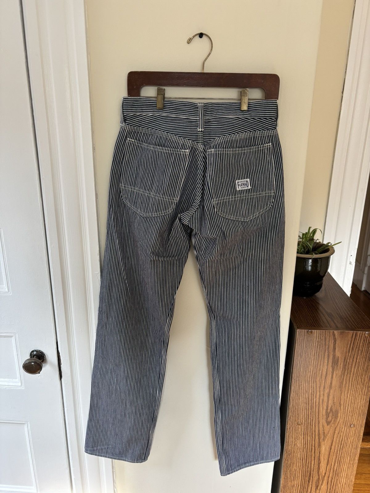The Flat Head Union Made Hickory Stripe Jeans Size 30 PN-07W Japan Size US 31 - 7 Thumbnail