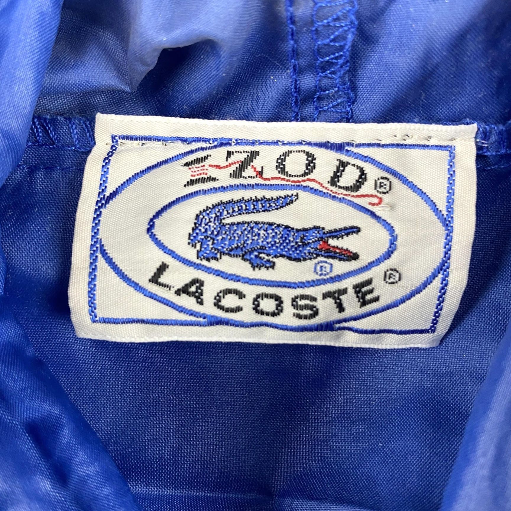 Lacoste VINTAGE IZOD Lacoste Jacket Mens S Hooded 1/4 Zip Windbreaker Blue Striped 80s Retro Size US S / EU 44-46 / 1 - 6 Thumbnail
