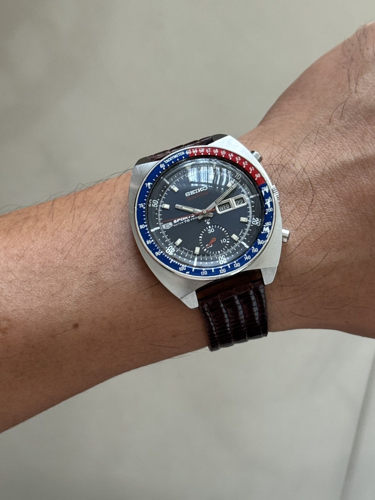 Seiko VINTAGE SEIKO 5 SPORTS SPEEDTIMER POGUE PEPSI RARE JDM Size 42 - 4 Thumbnail