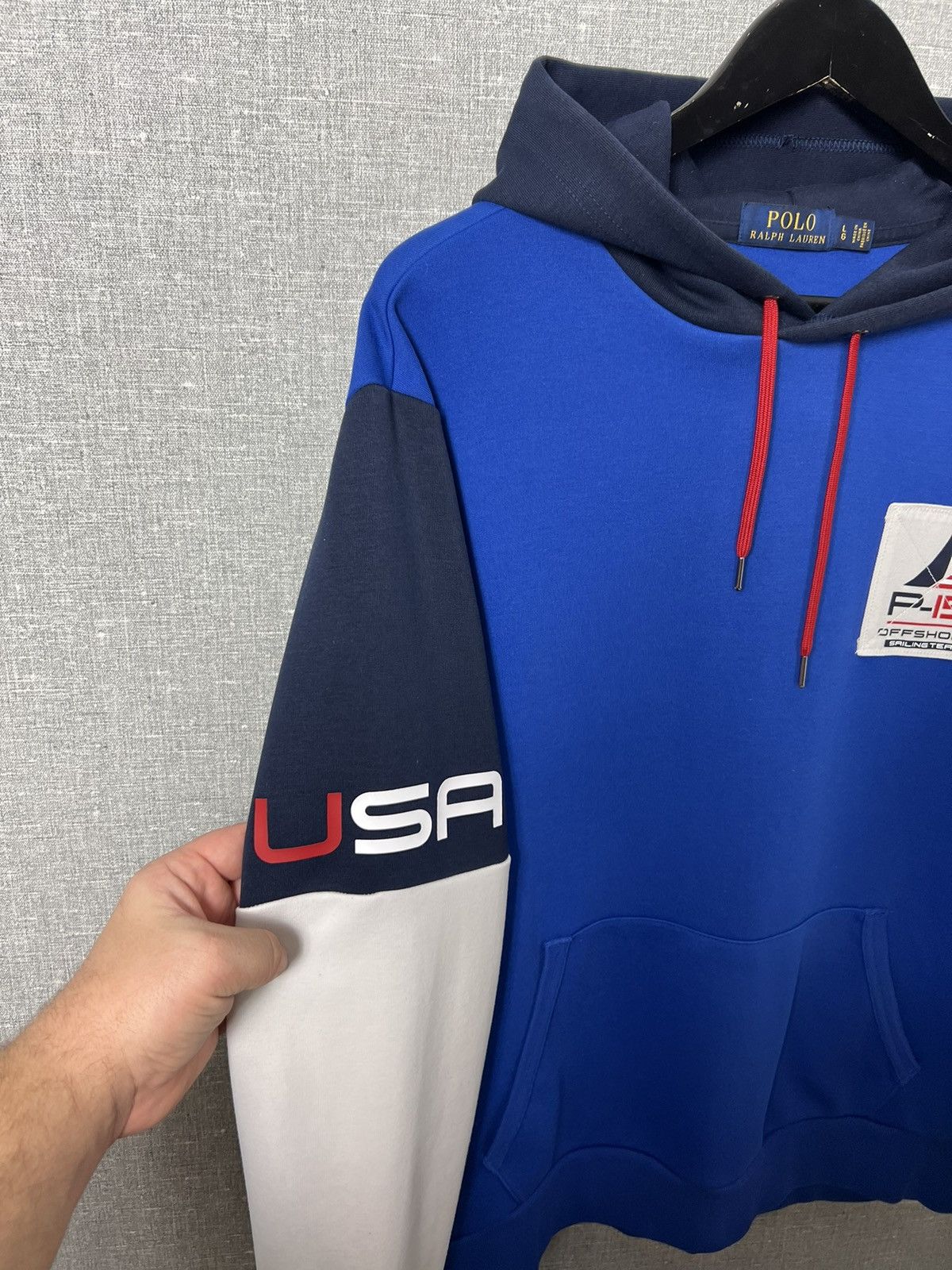 Polo Ralph Lauren Polo Ralph Lauren P-15 Offshore USA Big Logo Hoodie Size US L / EU 52-54 / 3 - 10 Thumbnail
