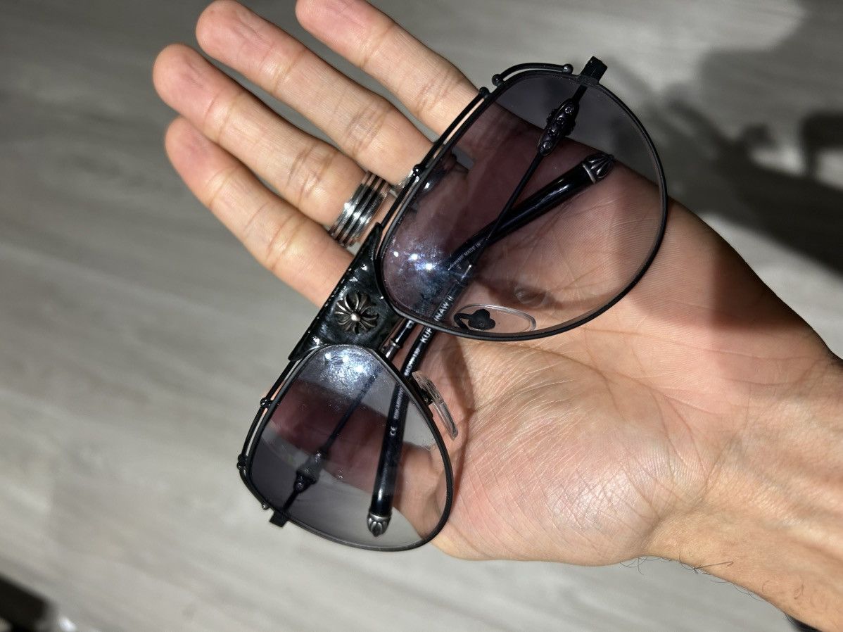 Chrome Hearts Chrome hearts aviator glasses shades sunglasses black silver Size ONE SIZE - 10 Thumbnail
