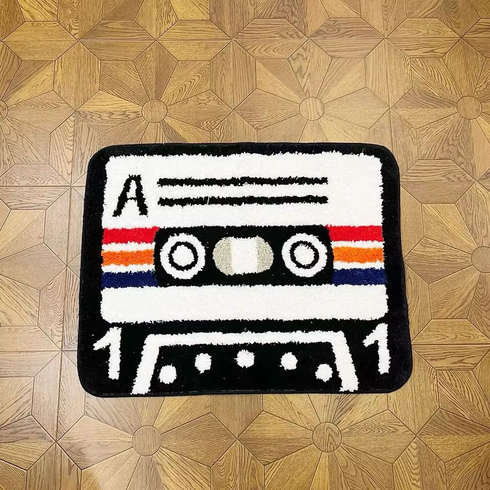 Vintage Tufted Area Rug Cassette Tape Graphic Durable Non-Slip Size ONE SIZE - 2 Thumbnail