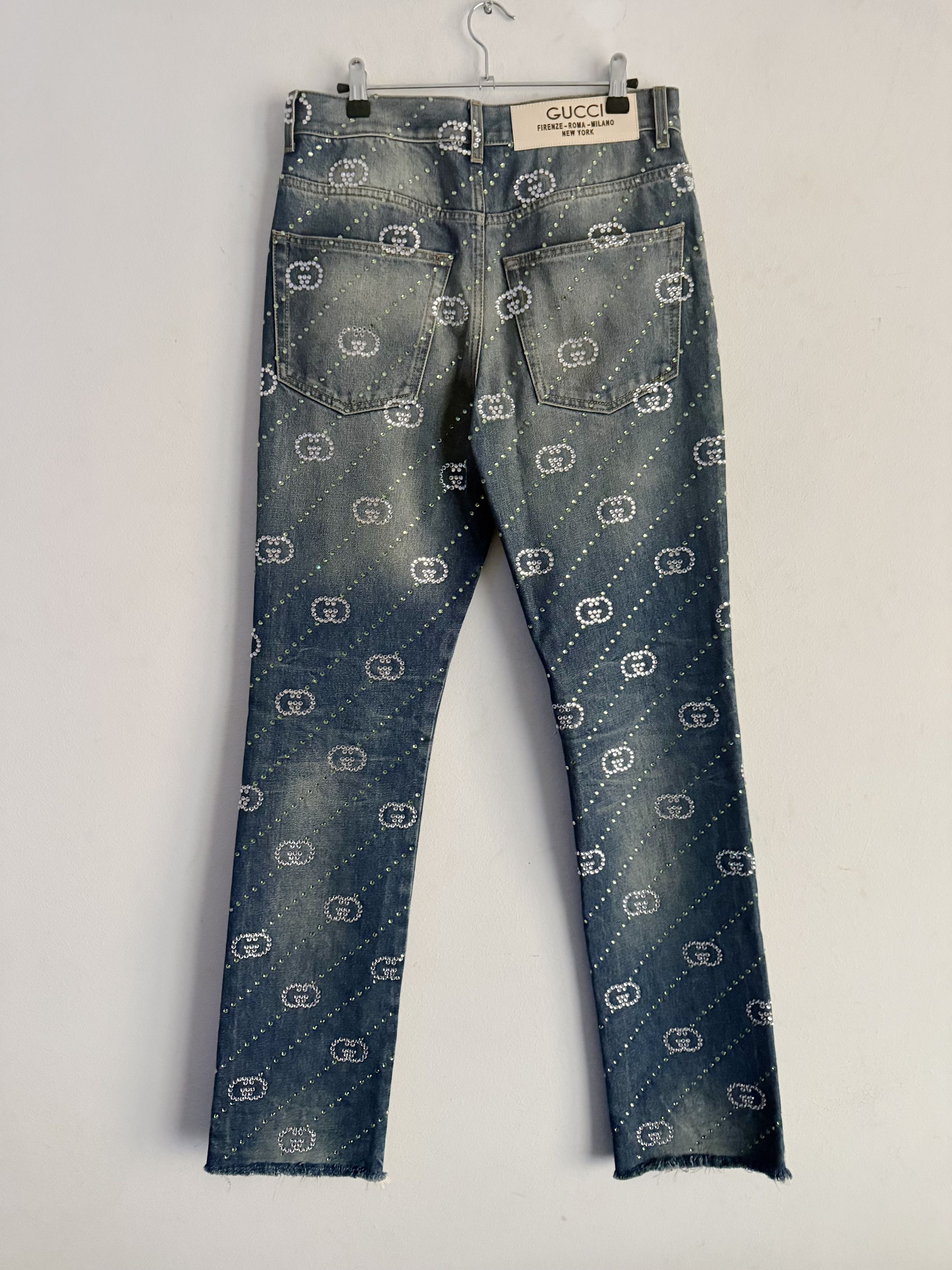 Gucci Runway Fw23/24 Interlocking G Embellished Jeans Size US 32 / EU 48 - 3 Thumbnail