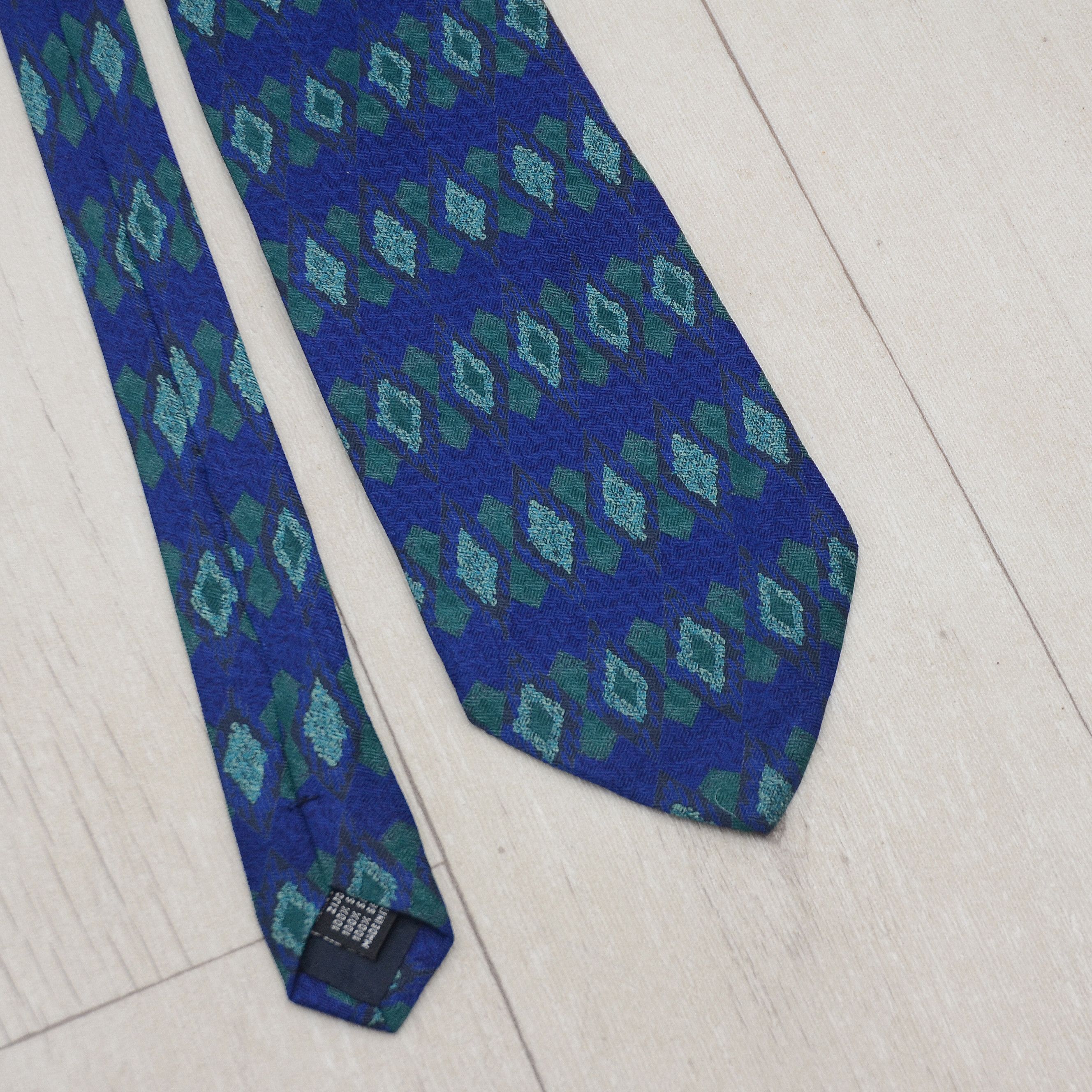 Vintage VINTAGE PISCADOR BLUE Geometric Print 100% SILK TIE Size ONE SIZE - 5 Thumbnail
