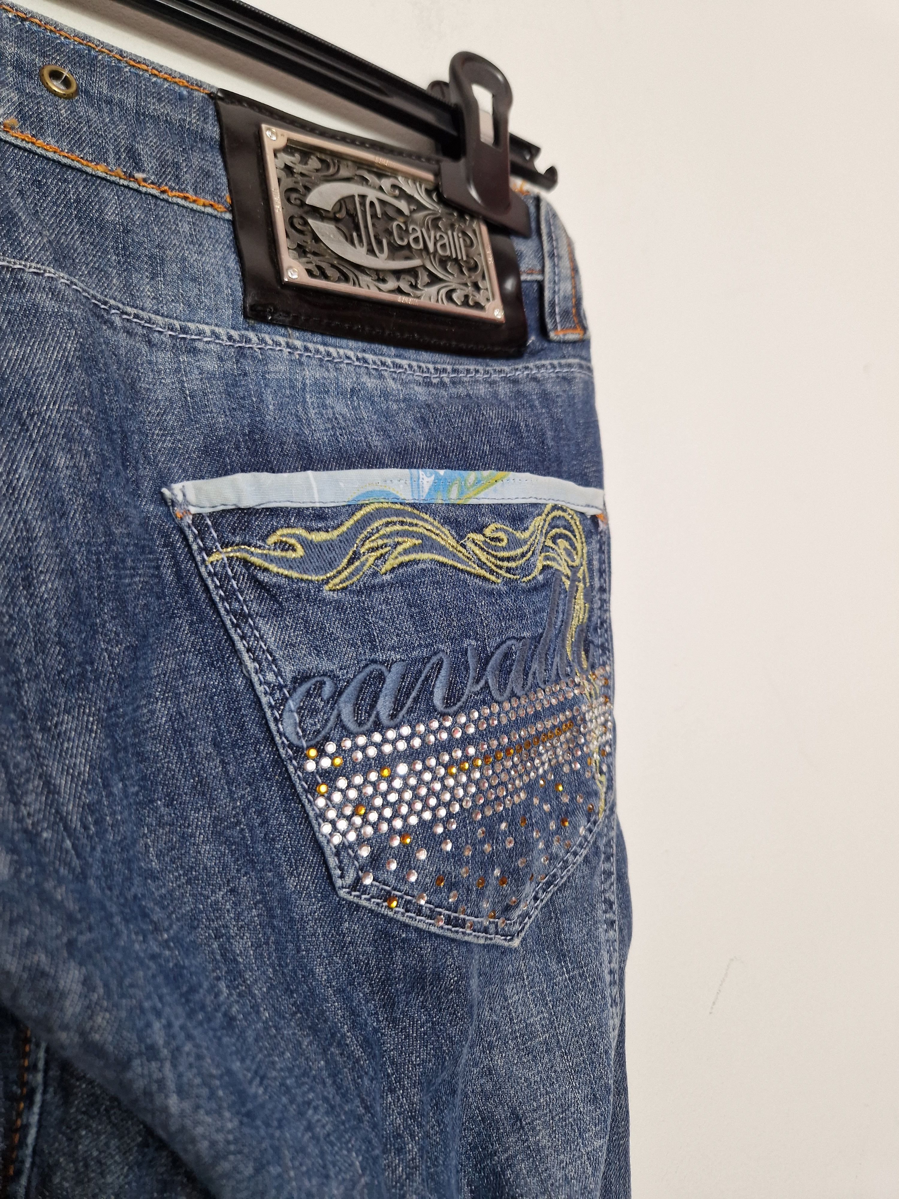 Just Cavalli × Roberto Cavalli Roberto Cavalli vintage embroided y2k denim pants Size 33" - 7 Thumbnail