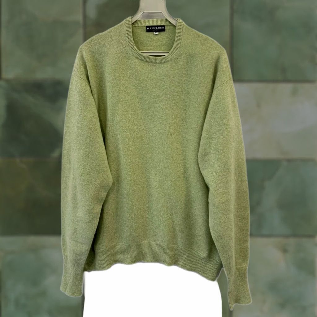 Vintage R. Ricciardi Napoli Sweater / Pullover Men XL Green 100% Pure Cashmere Classic Crewneck Italy Vintage? Size US XL / EU 56 / 4 - 1 Thumbnail