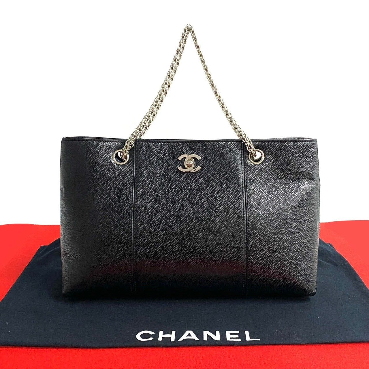 Chanel Tote Bag Black Leather