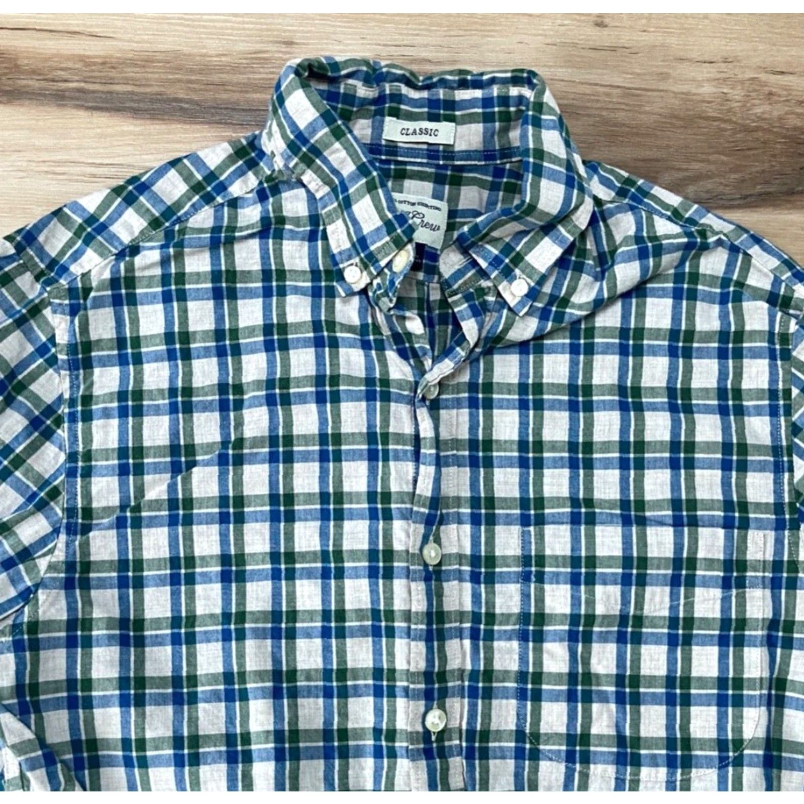 J.Crew J.CREW Shirt Mens XS Blue Green Plaid Classic Fit Button-Down Long Sleeve Size US XS / EU 42 / 0 - 2 Thumbnail