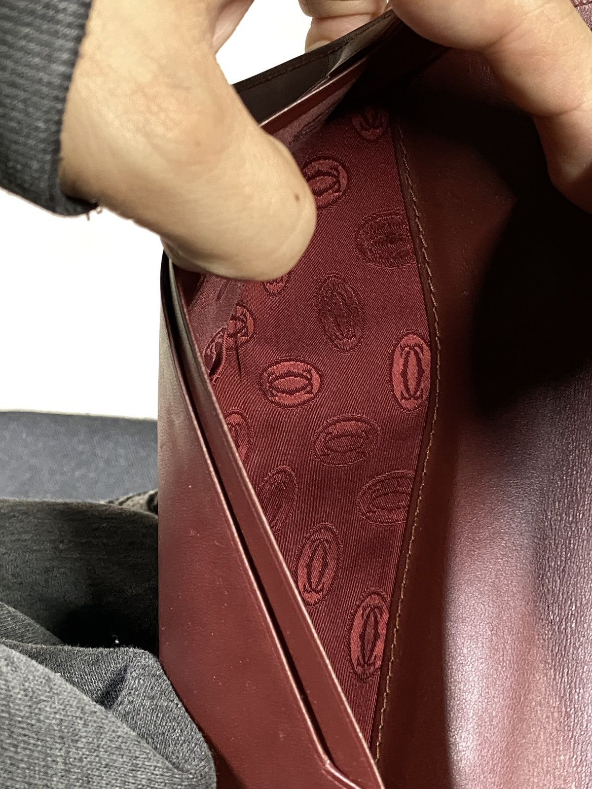Cartier Cartier Red Long Leather Wallet Preowned Card Holder Size ONE SIZE - 8 Thumbnail
