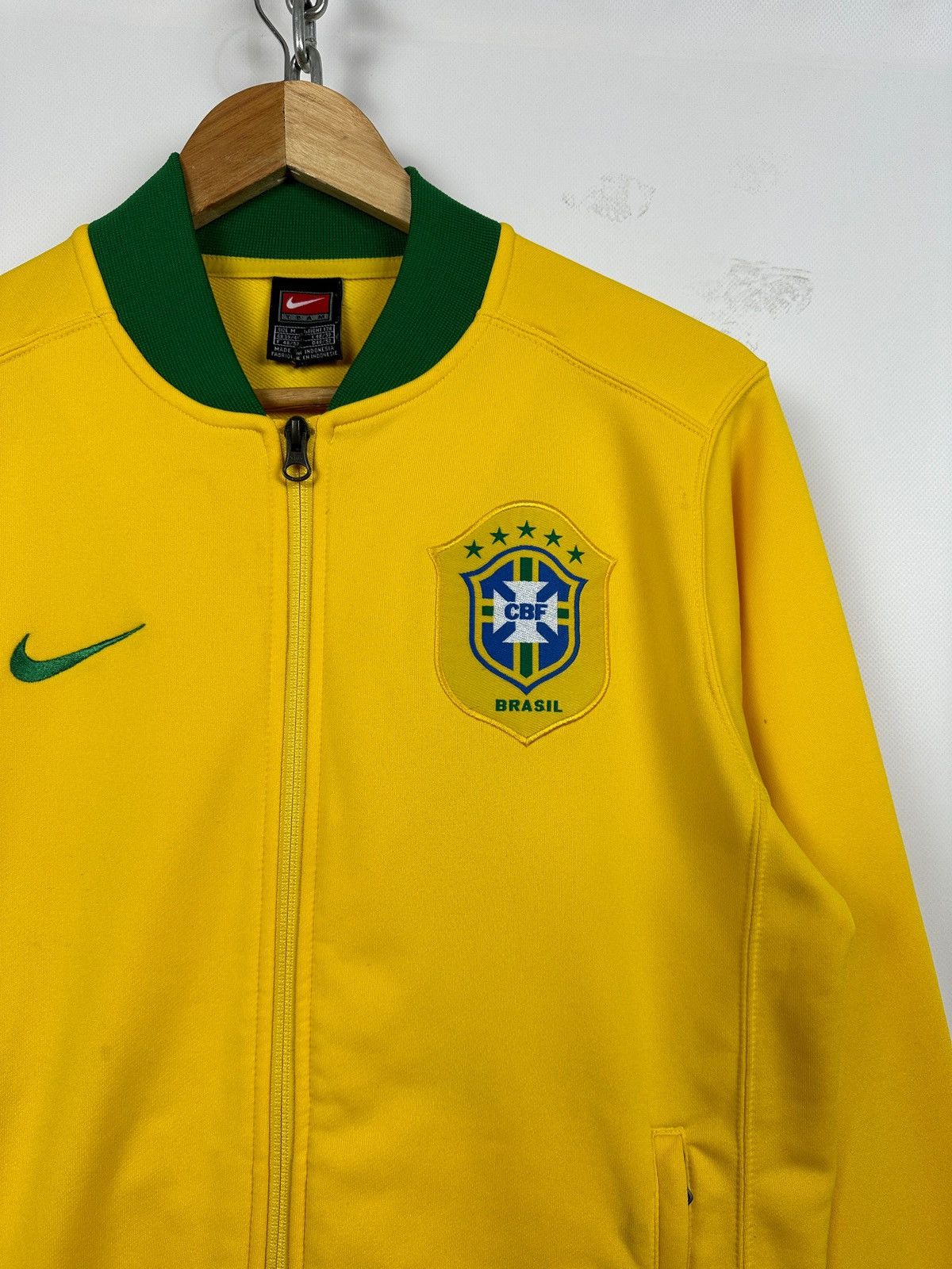 Nike 00s Vintage Nike Team Brazil Zip Up Soccer Track Top Jacket Size US M / EU 48-50 / 2 - 5 Thumbnail